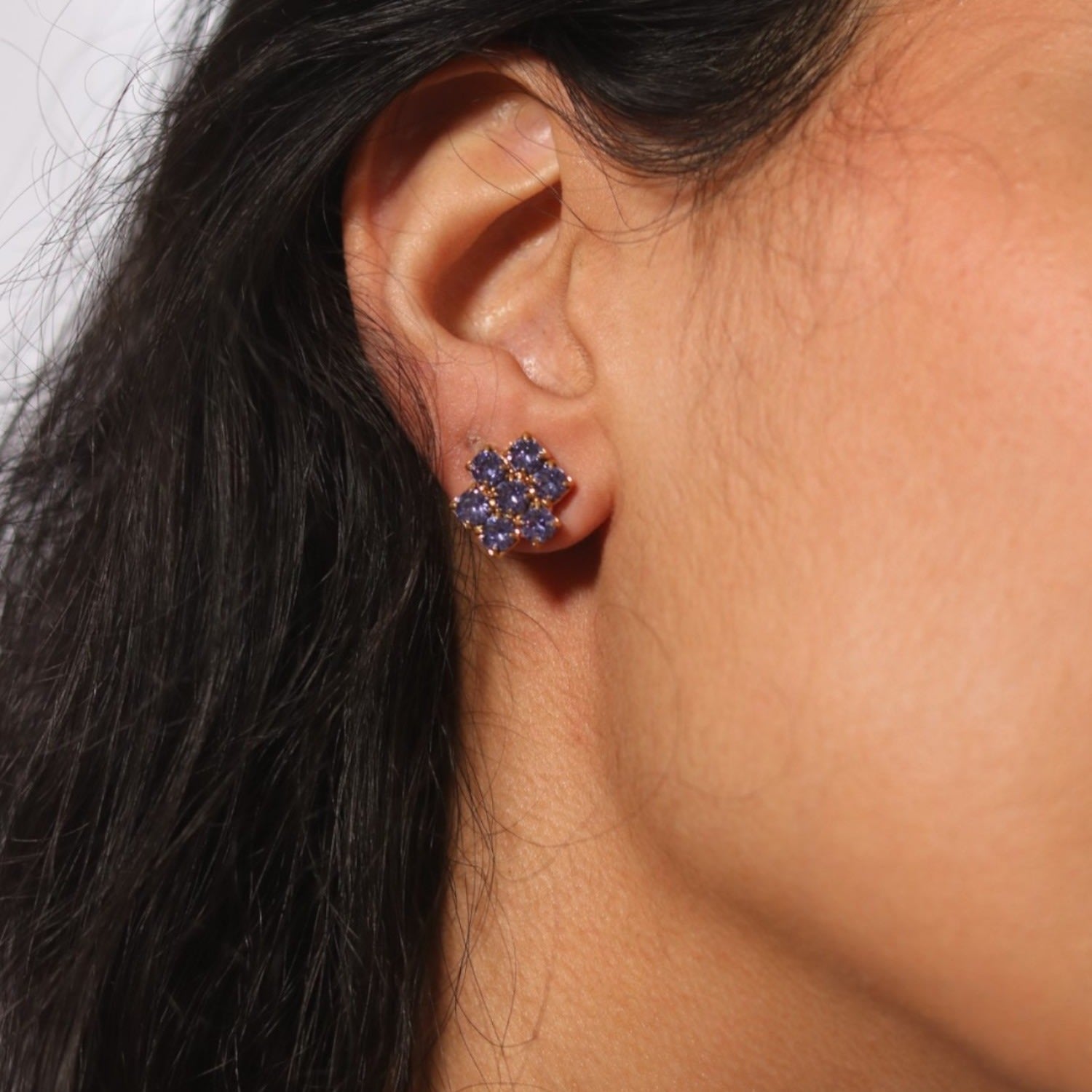 The Purple Hive Earrings In Gold - Pierced