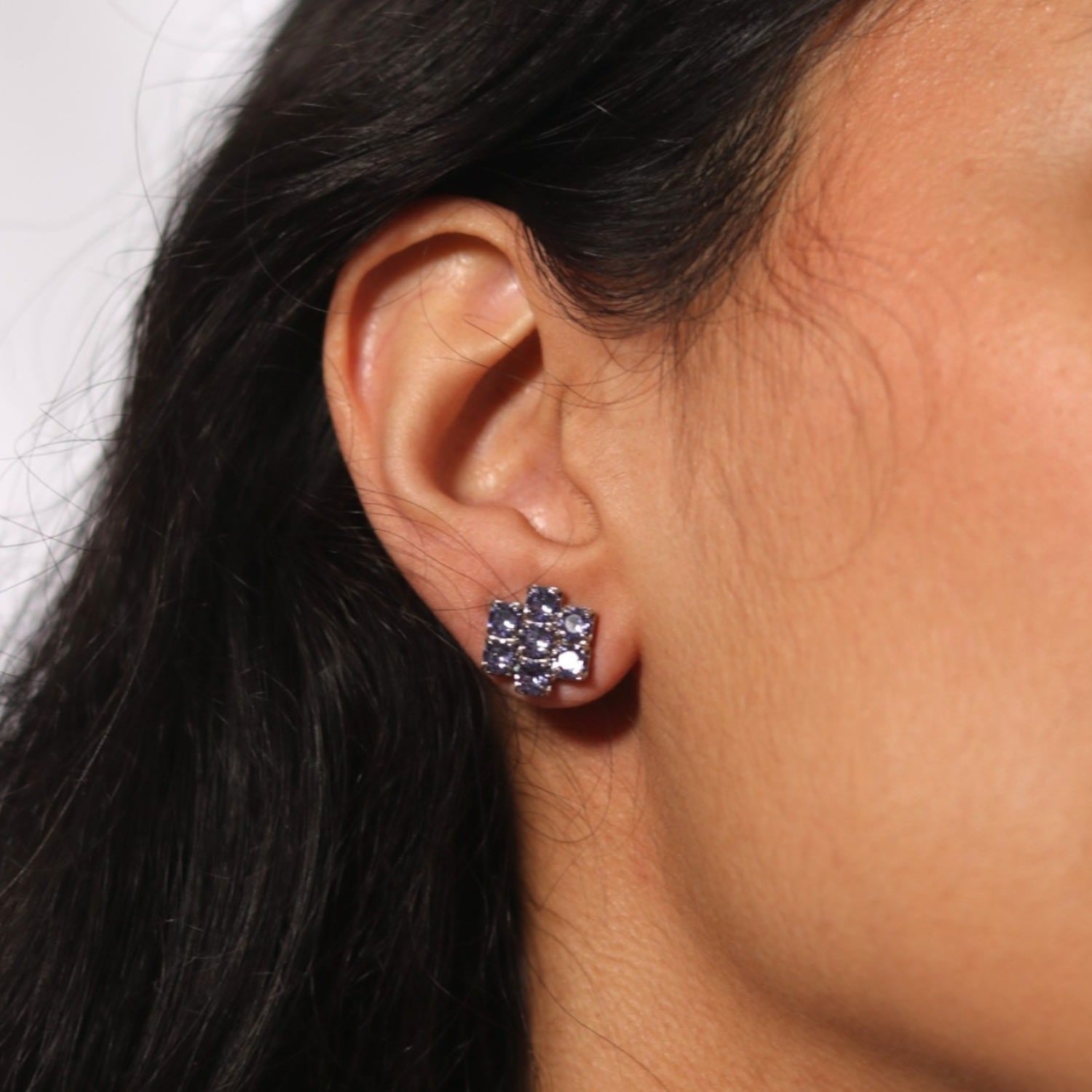 The Purple Hive Earrings In Platinum - Clip