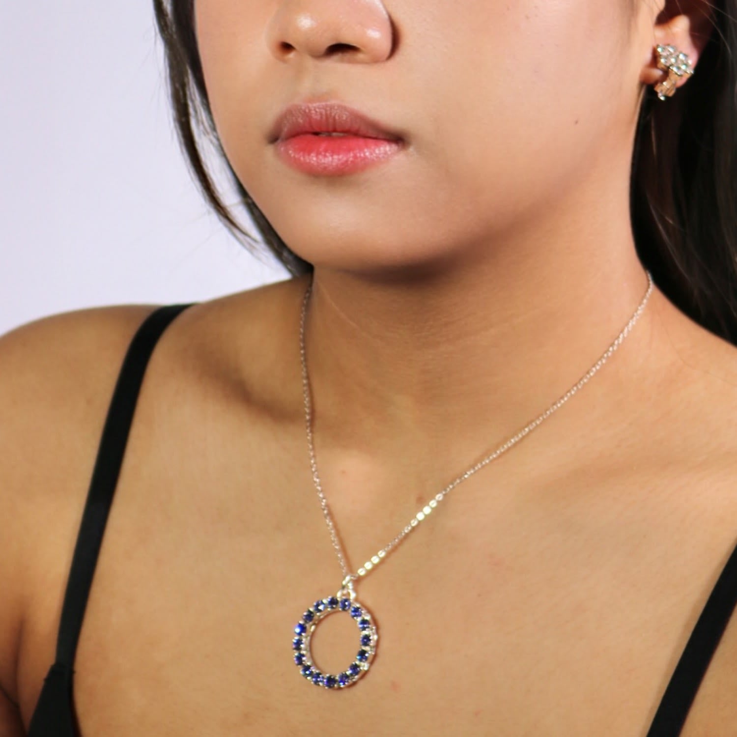 The Purple Hoop Necklace In Platinum - Long