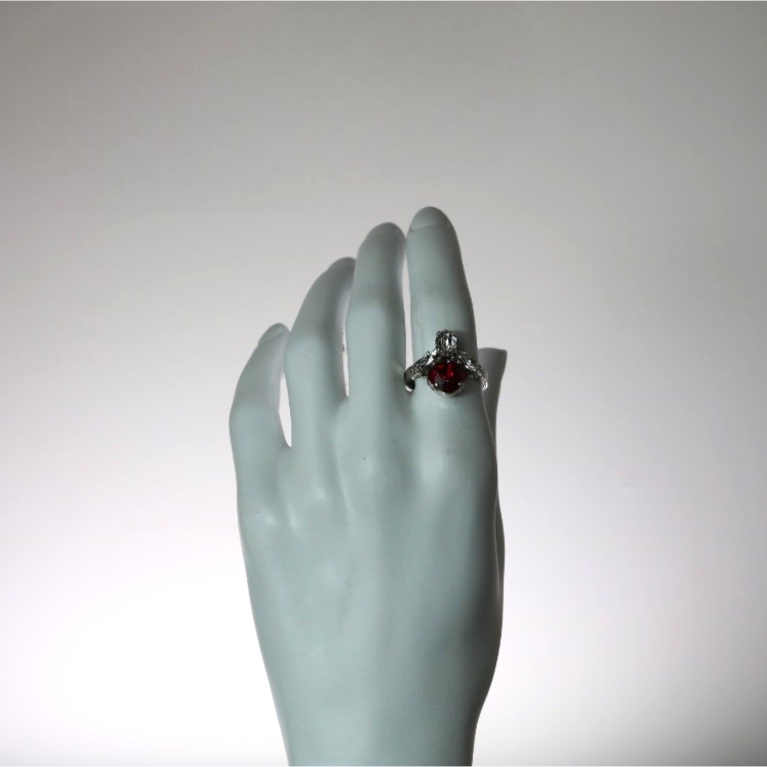 The Red Bee Ring In Platinum