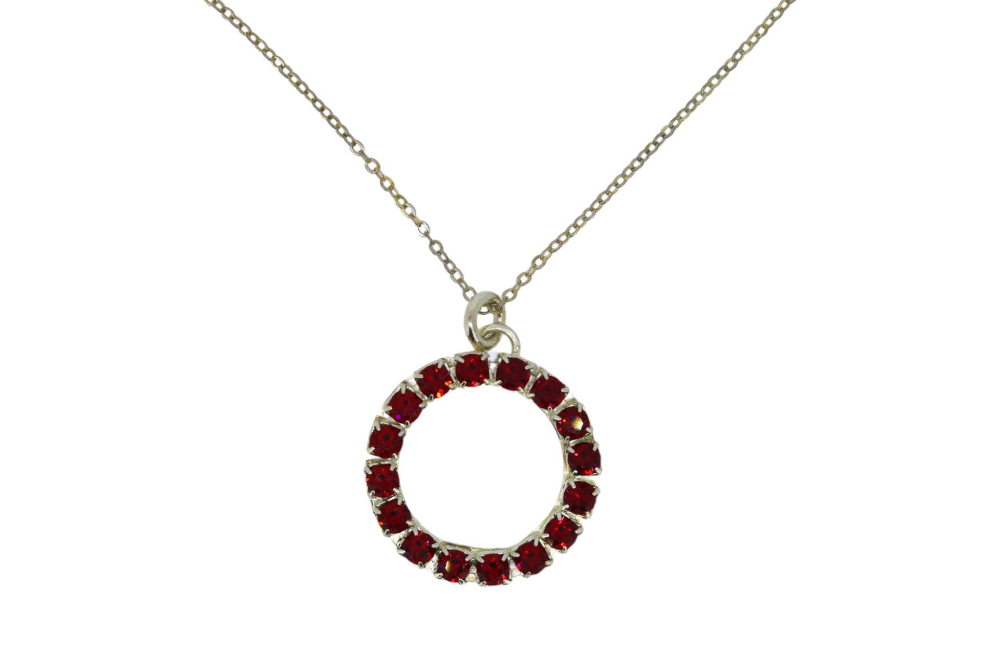 The Red Hoop Necklace In Platinum - Short