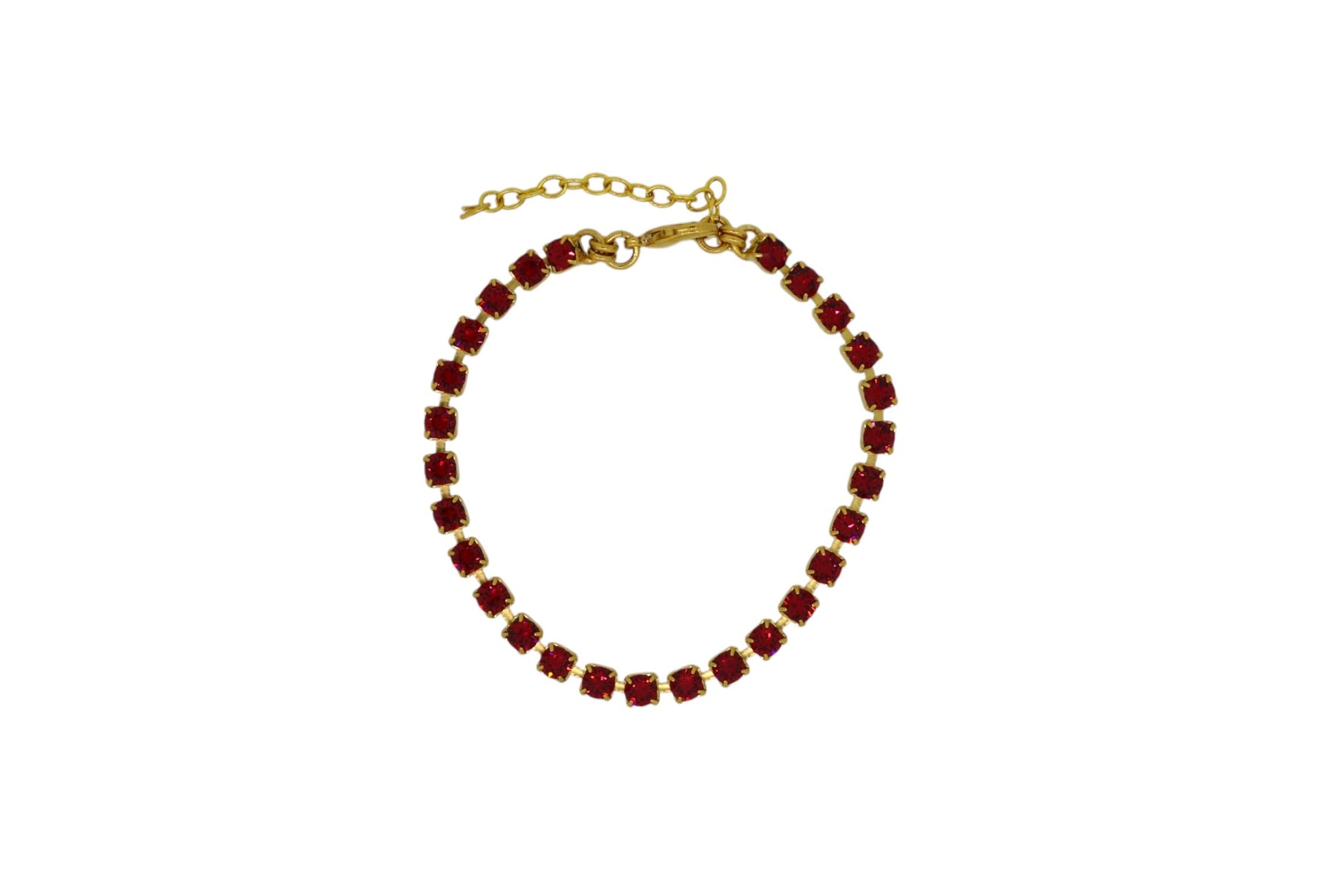 The Red Tennis Bracelet In Gold