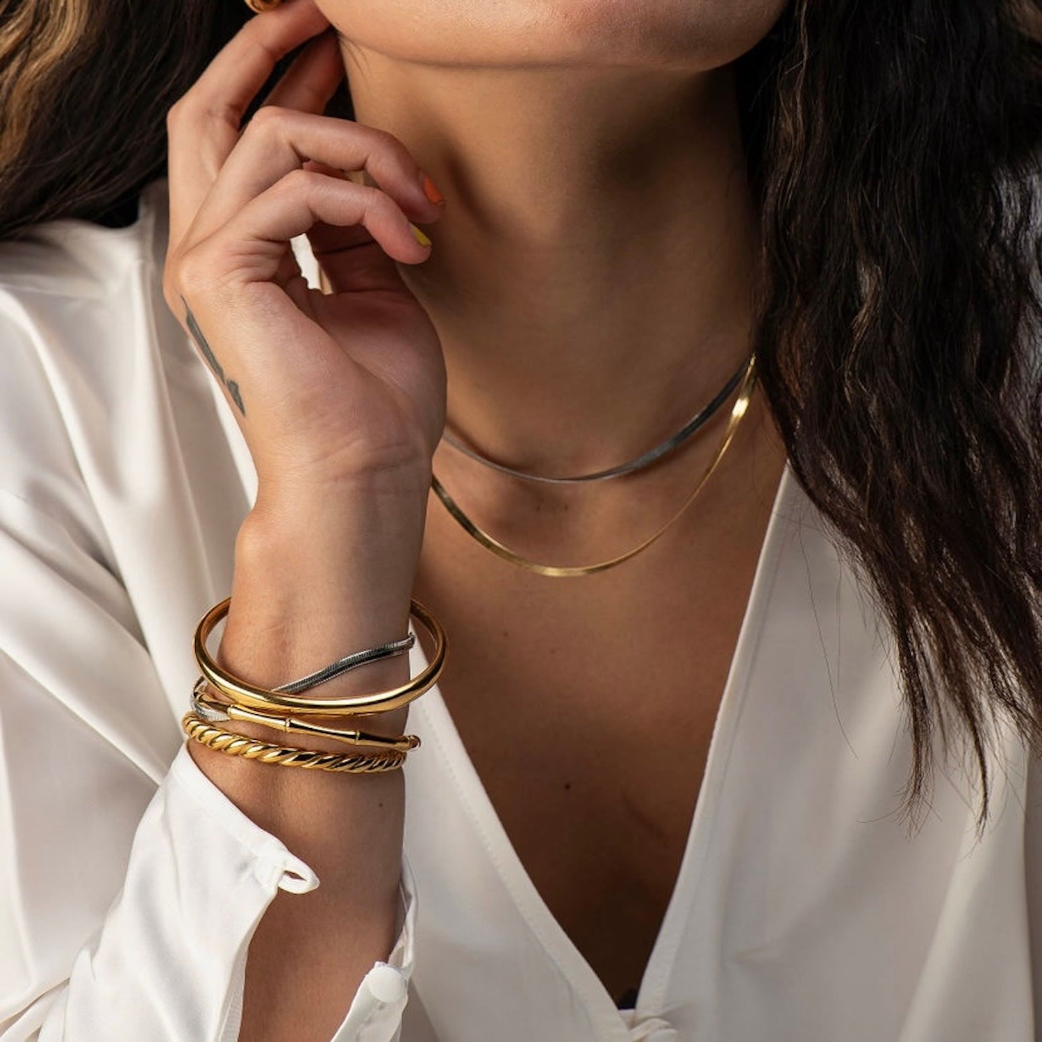Snake Classic Layering Tarnish Free Gold Necklace