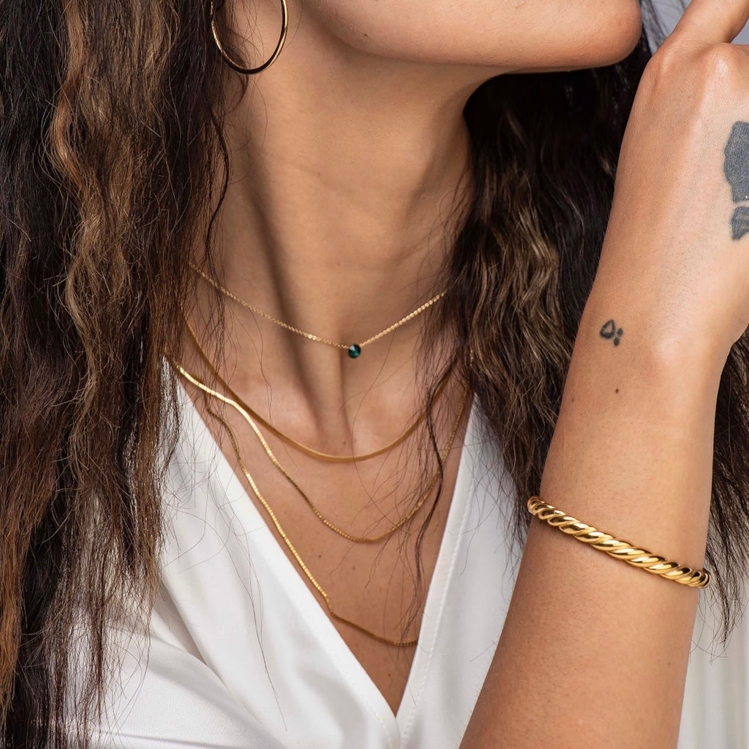 Twisted Indian Gold Bangle Tarnish Free