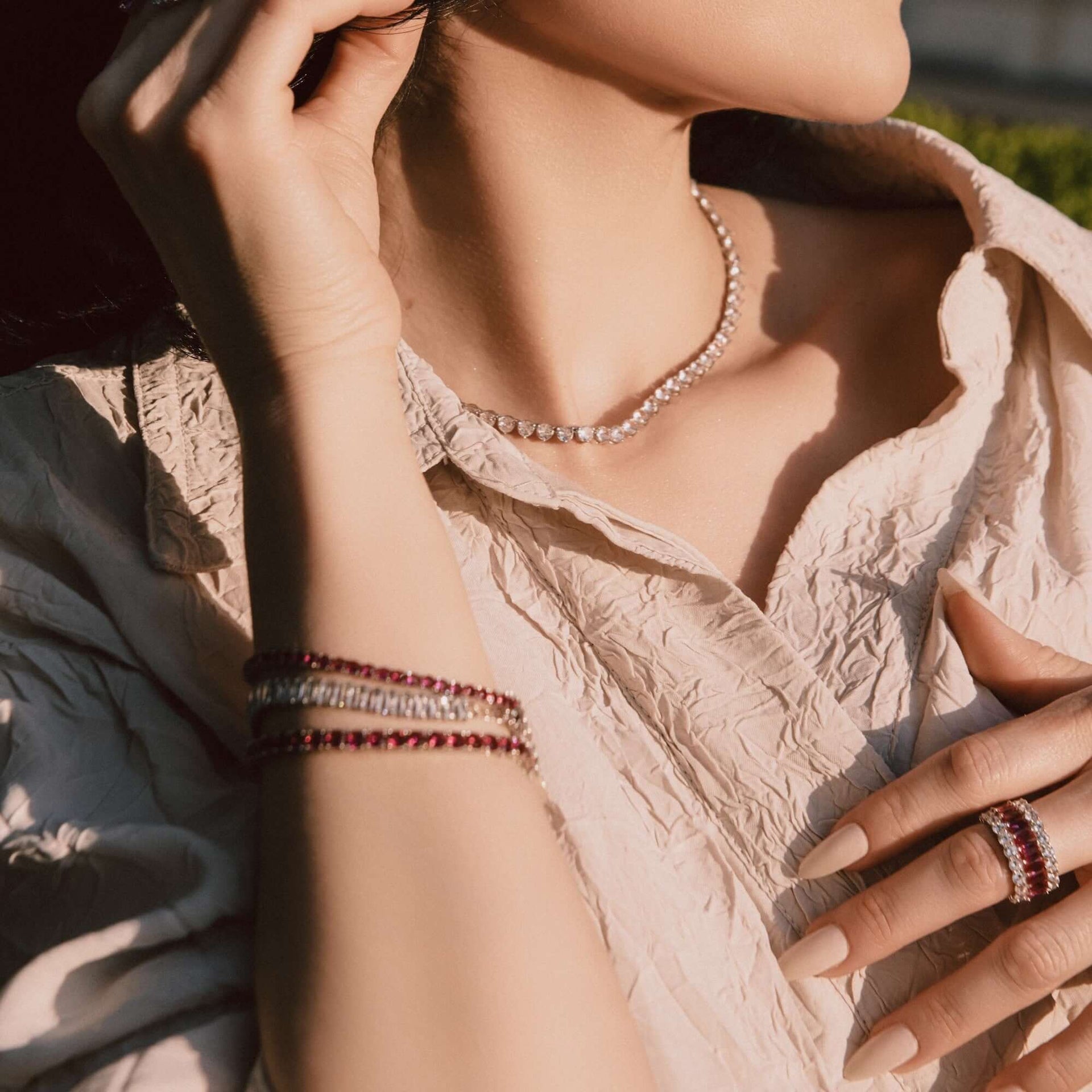 The Rosa Tenné Premium Zirconia Bracelet In Sterling Silver Size Four Mm