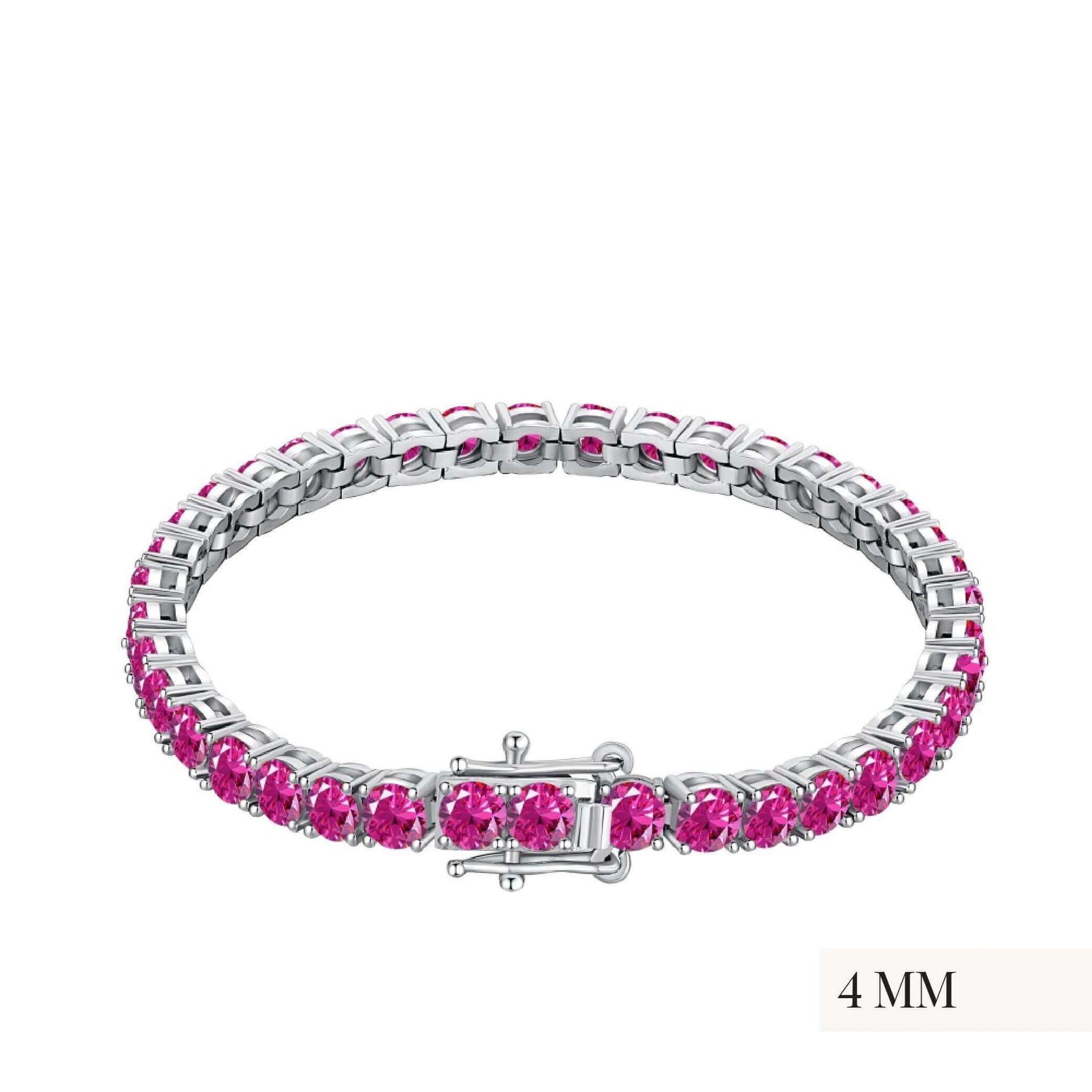 The Rosa Tenné Premium Zirconia Bracelet In Sterling Silver Size Four Mm