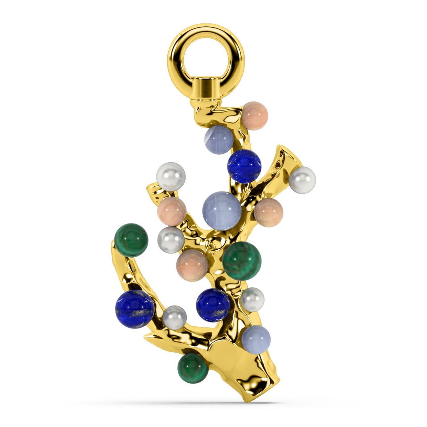The Sea Hive Charm - Coral Charm - Gold