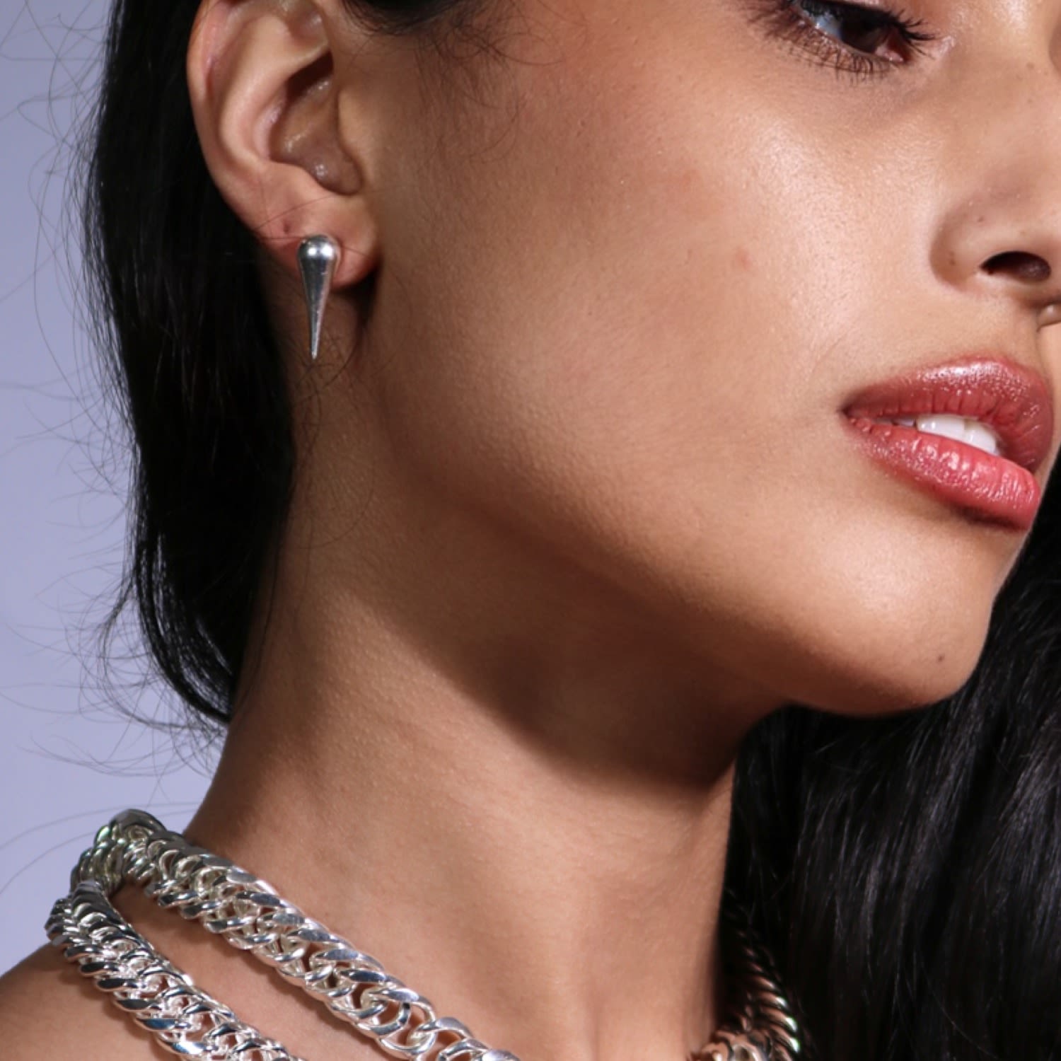 The Single Stud Earrings In Silver