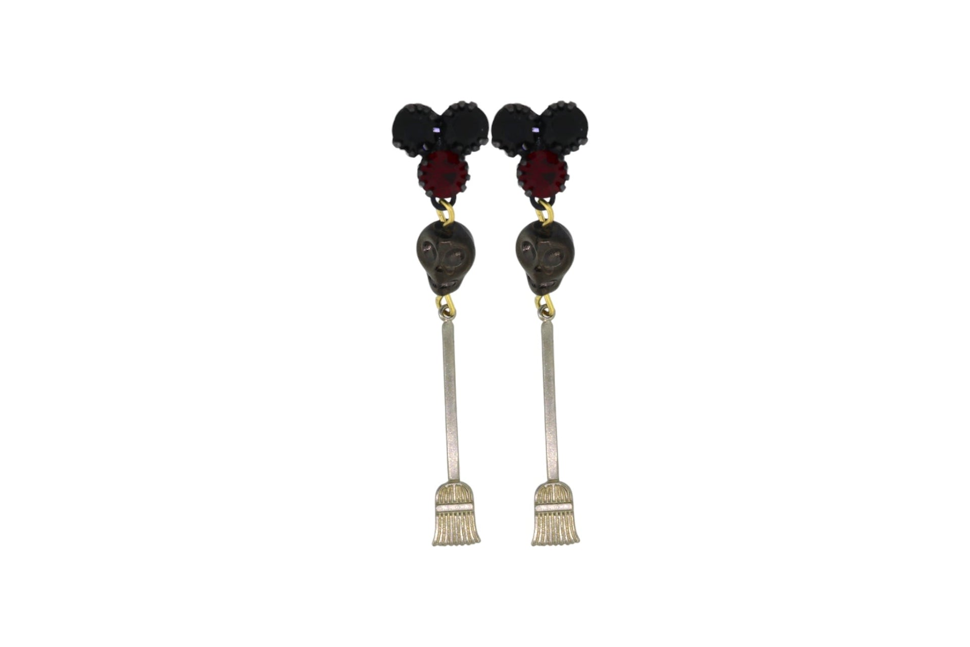 The Skull & Broom Earrings - Pierced