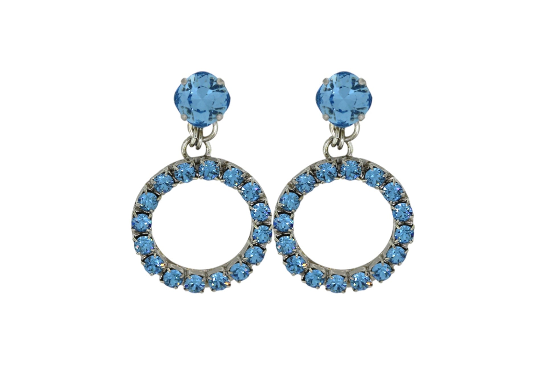 The Small Blue Hoop Earrings In Platinum - Pierced