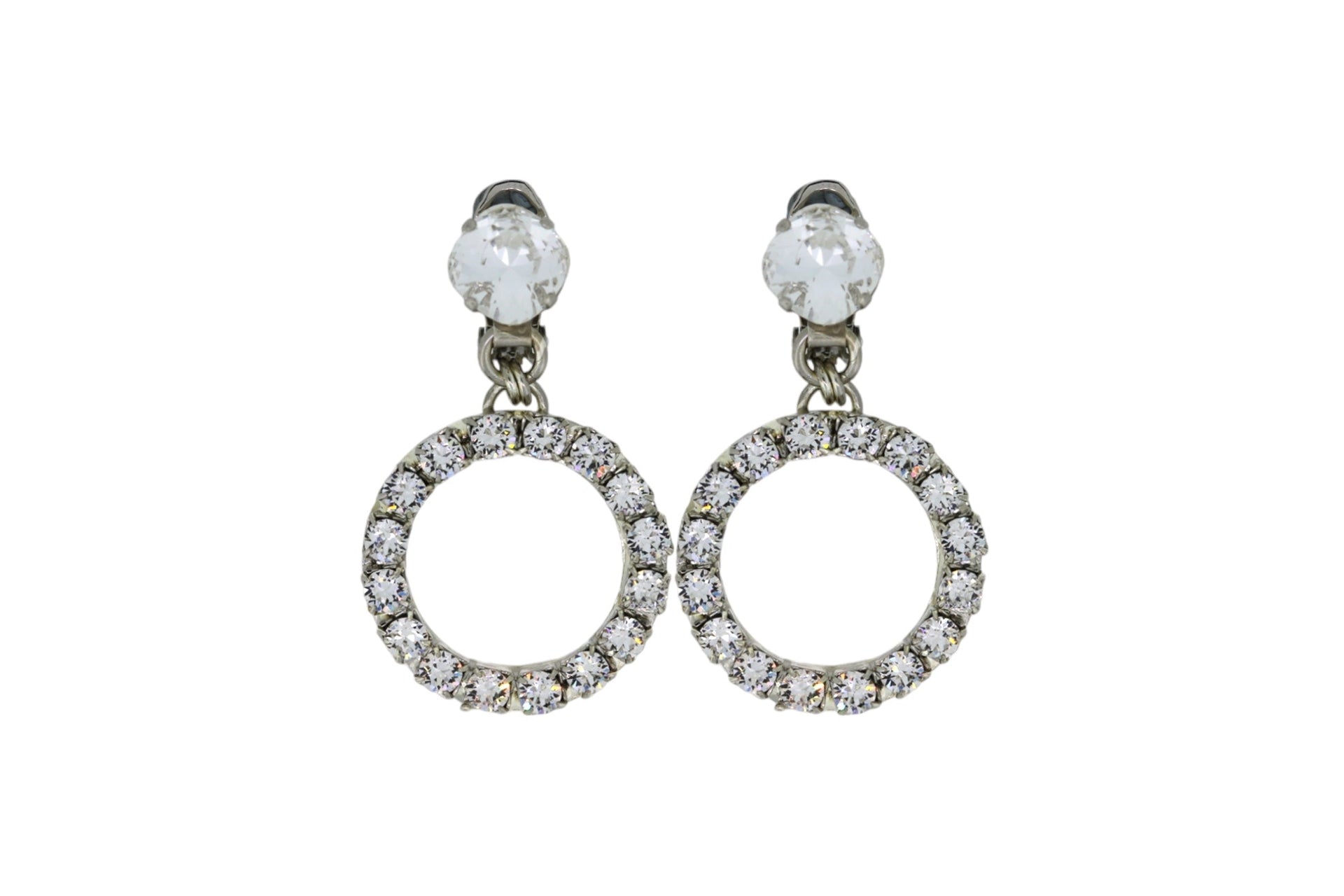 The Small Clear Hoop Earrings In Platinum - Pierced