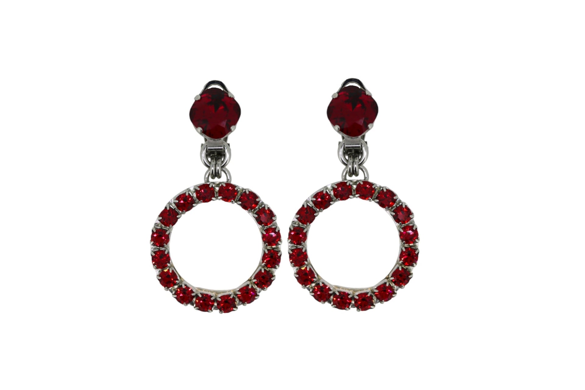 The Small Red Hoop Earrings In Platinum - Pierced