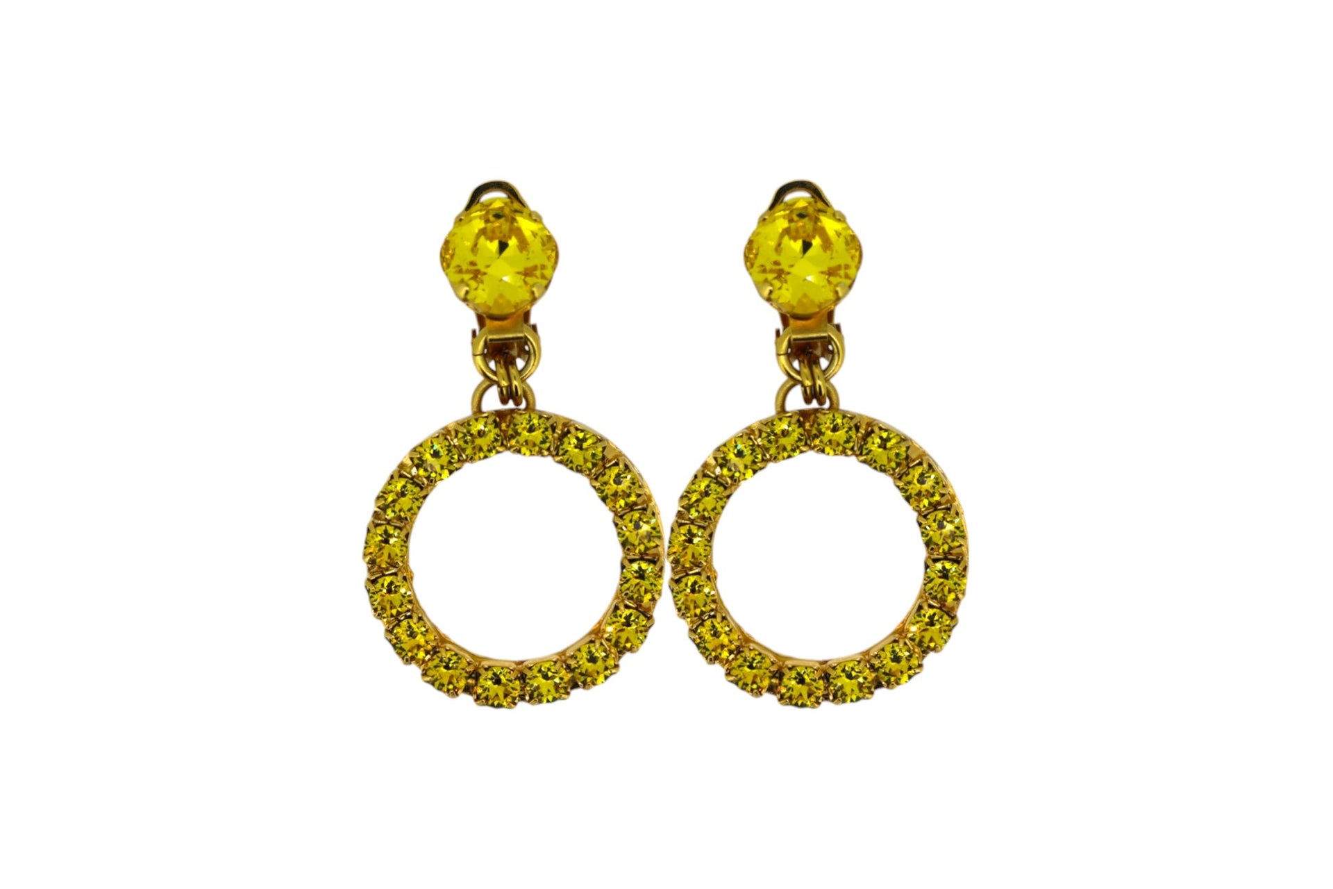 The Small Yellow Hoop Earrings In Gold - Pierced