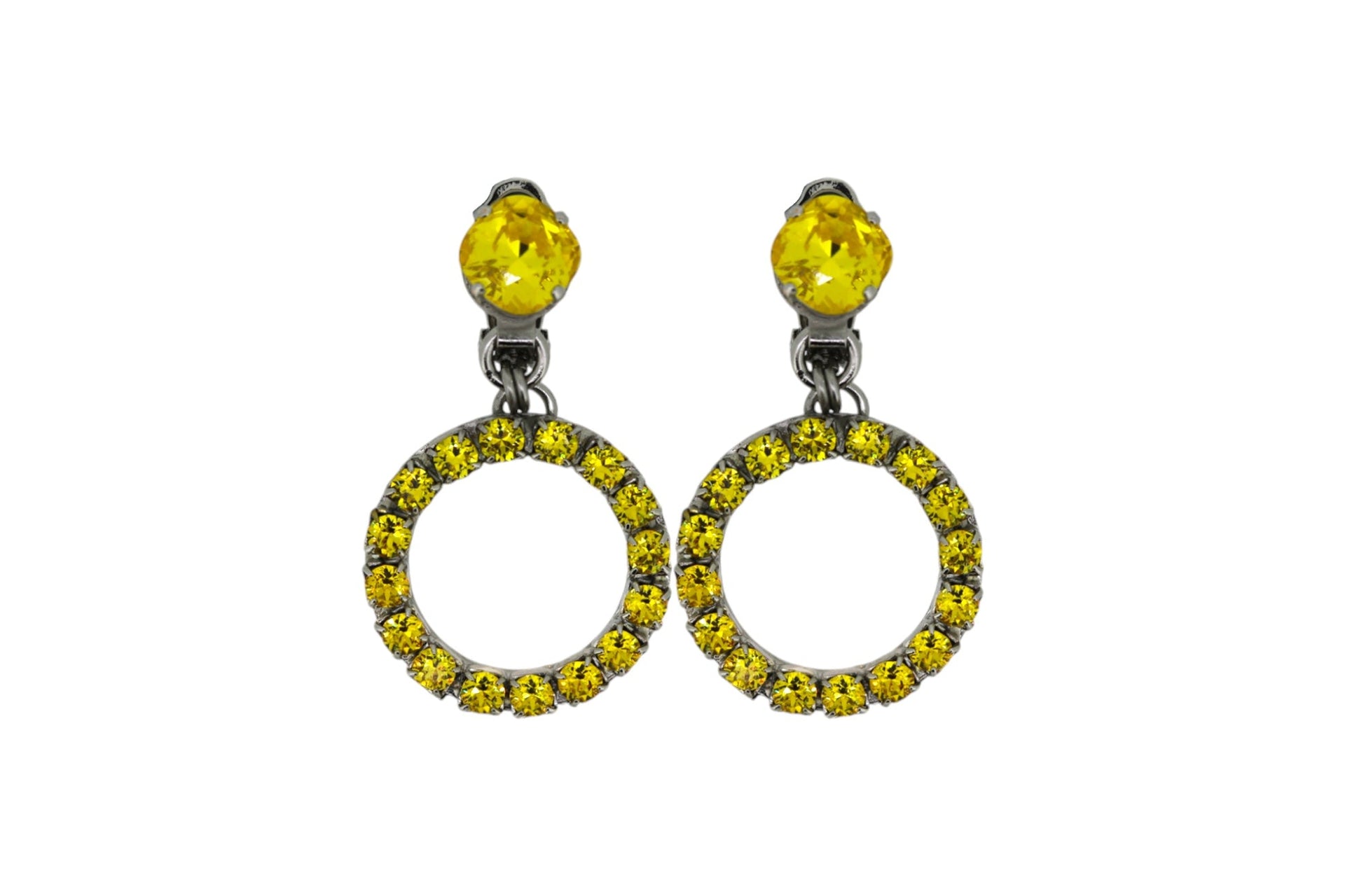 The Small Yellow Hoop Earrings In Platinum - Clip