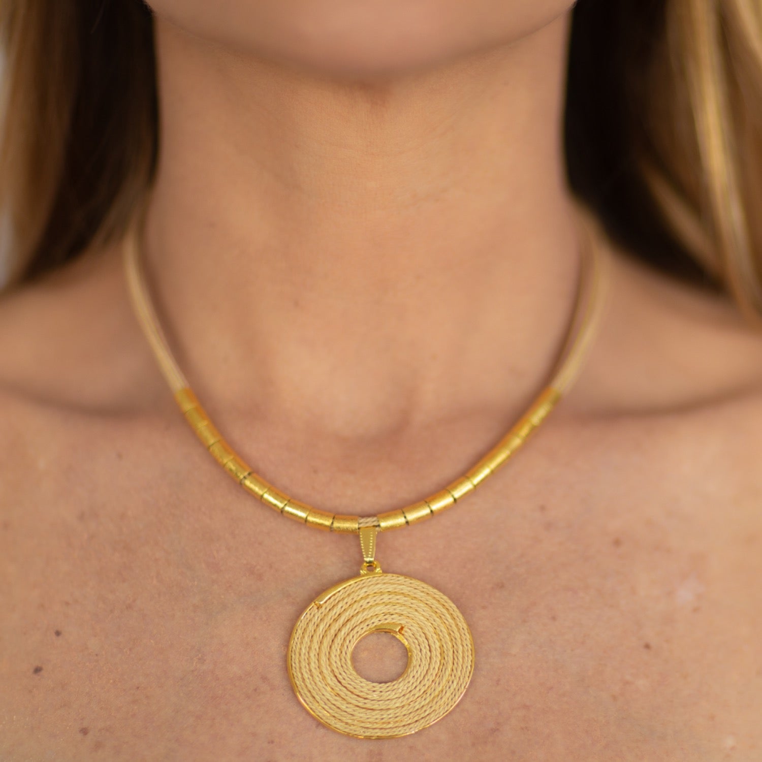The Spiral Buriti Natural Fiber Necklace - Large