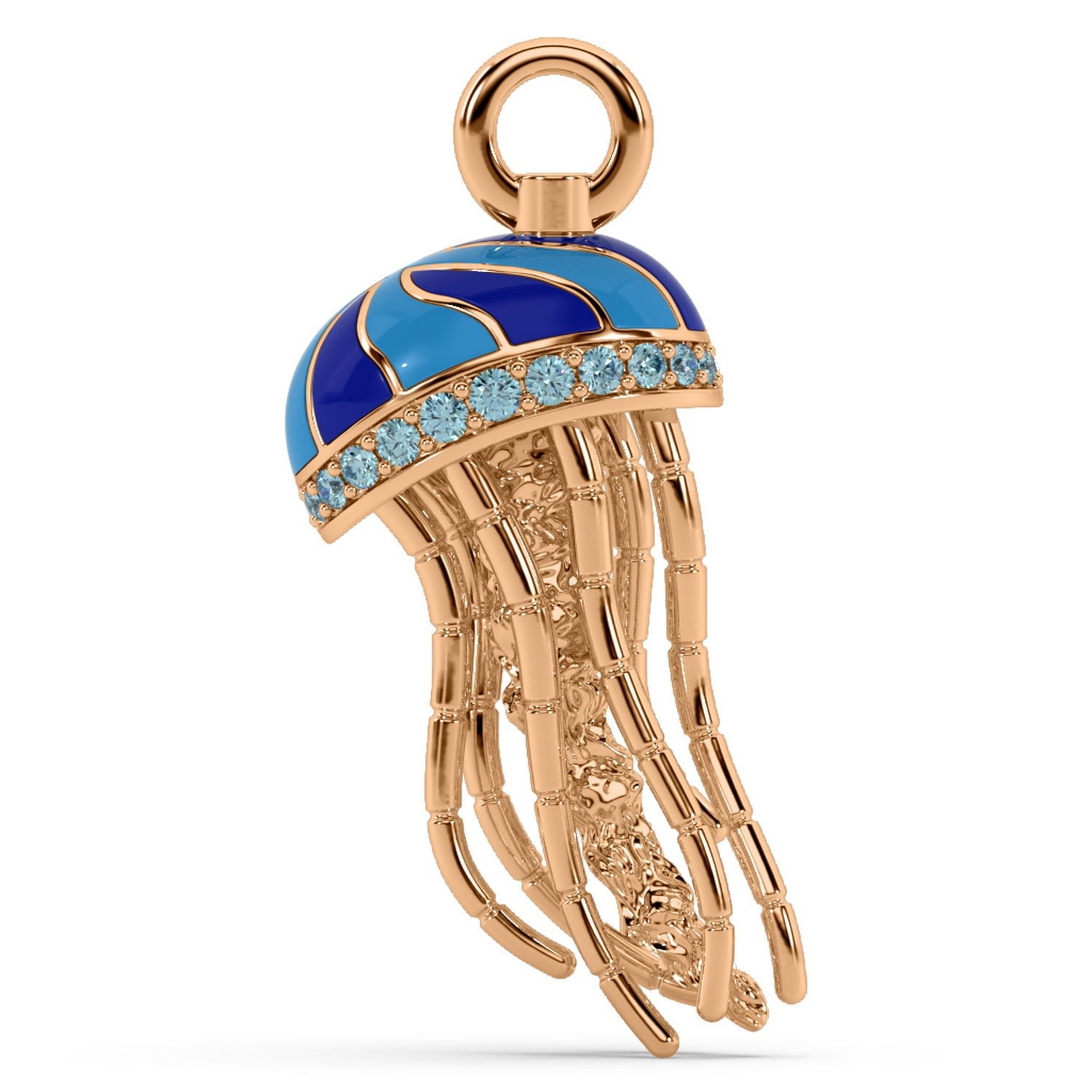 The Stingy Jelly Charm - Jellyfish Charm - Rose Gold