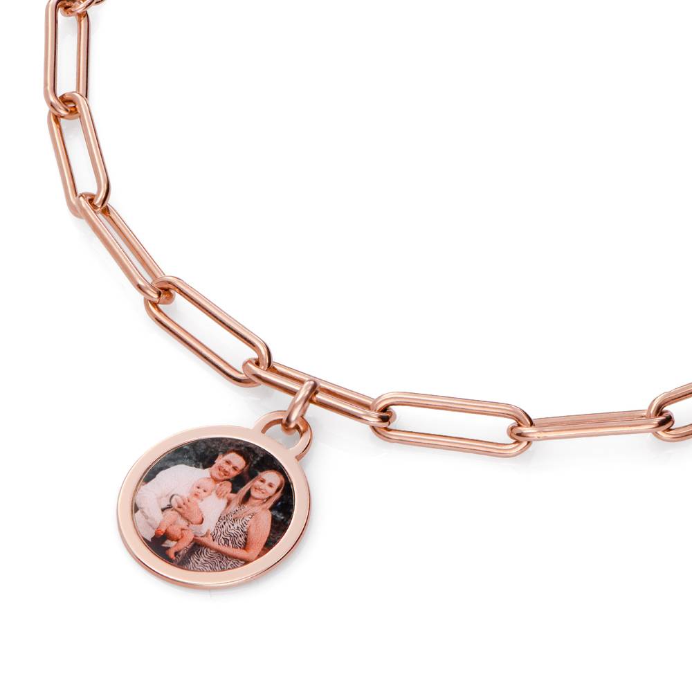 The Sweetest Photo Pendant Bracelet in 18K Rose Gold Plating - photo inside bracelet