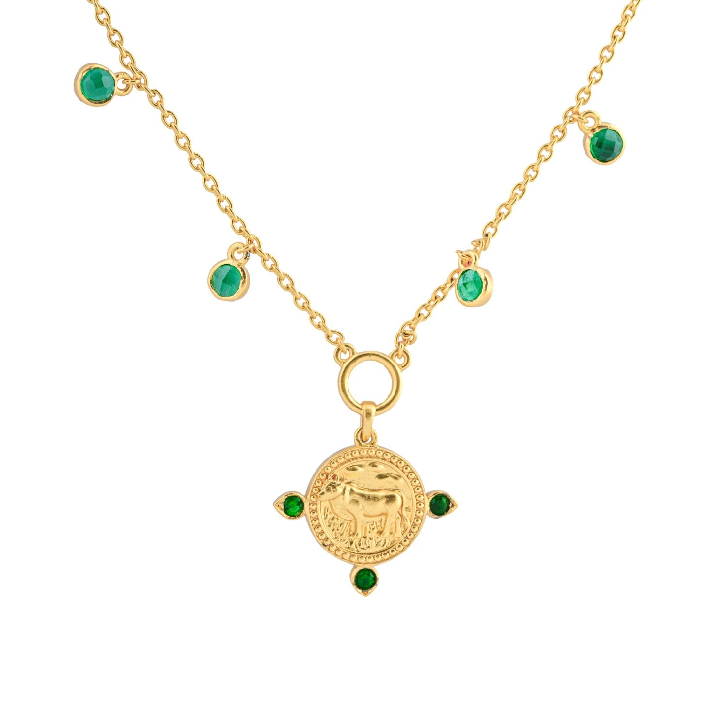 The Taurus Zodiac Amulet Necklace In Gold