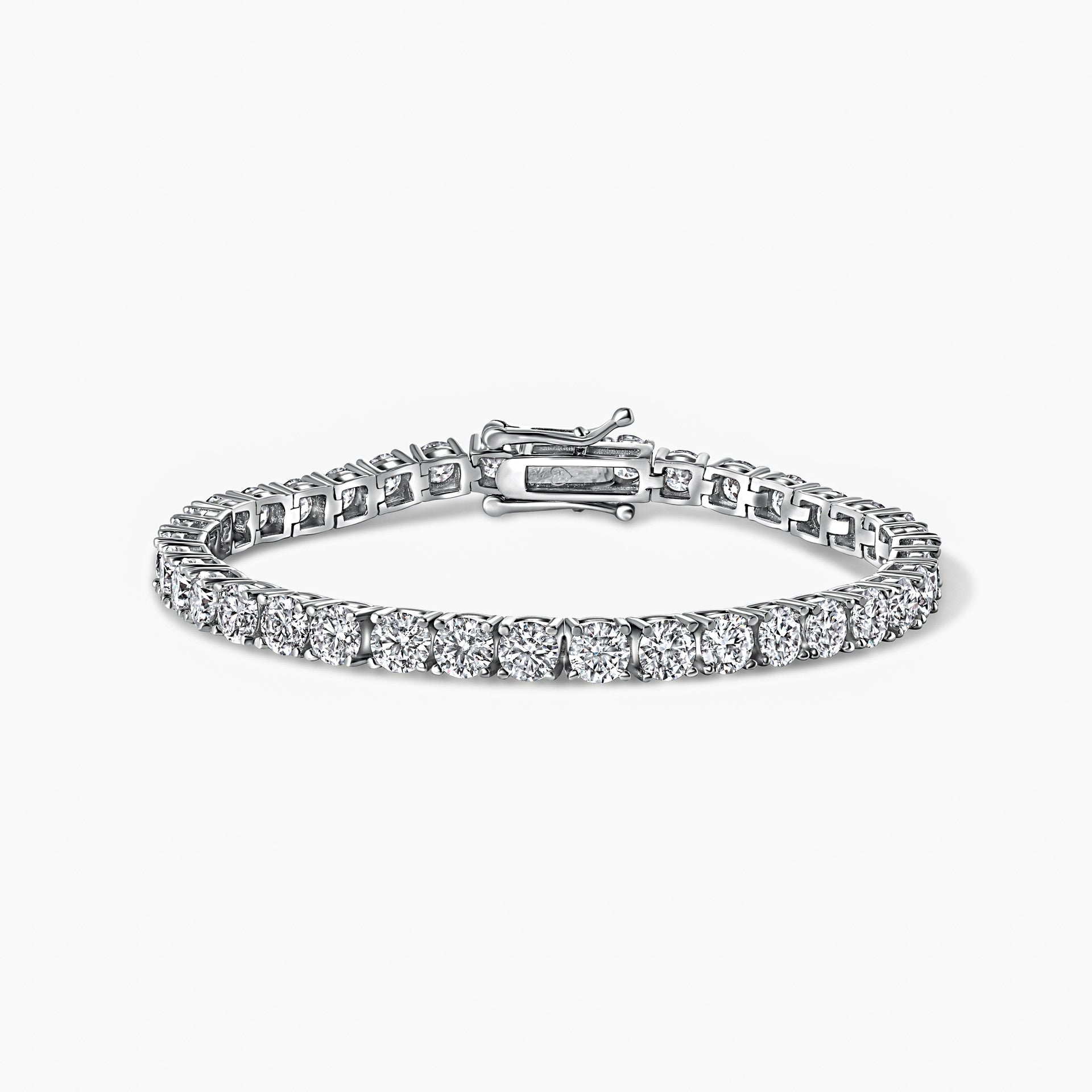The Tennis Moissanite Bracelet In Pure Sterling Silver