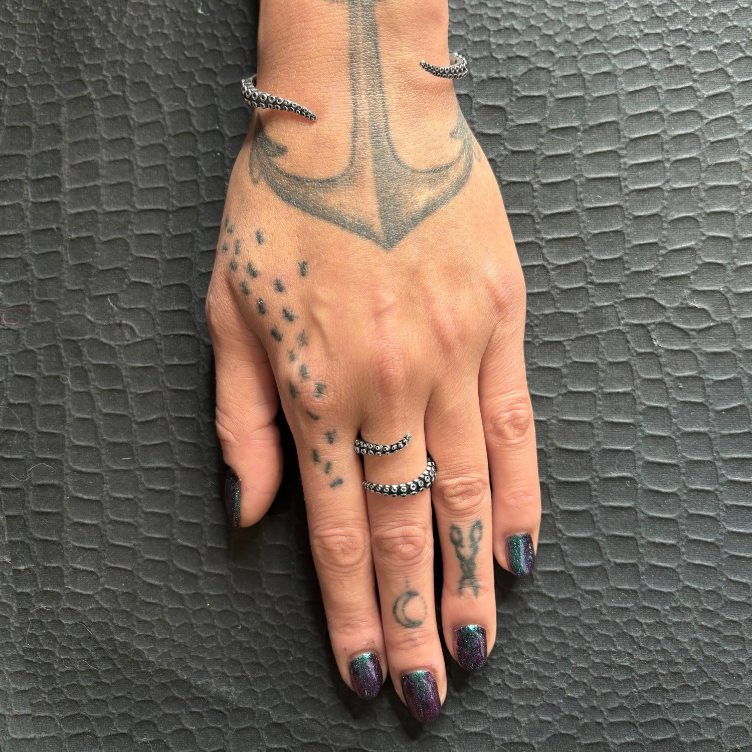 The Tentacle Wrap Ring - Sterling Silver Octopus Adjustable - Waterproof