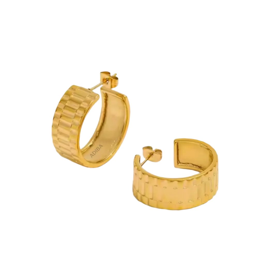 The Textures Gold Plated Stainless Steel Hoop Earrings