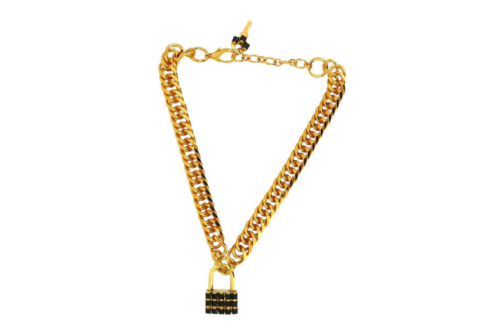 The Tile Lock Necklace In Gold