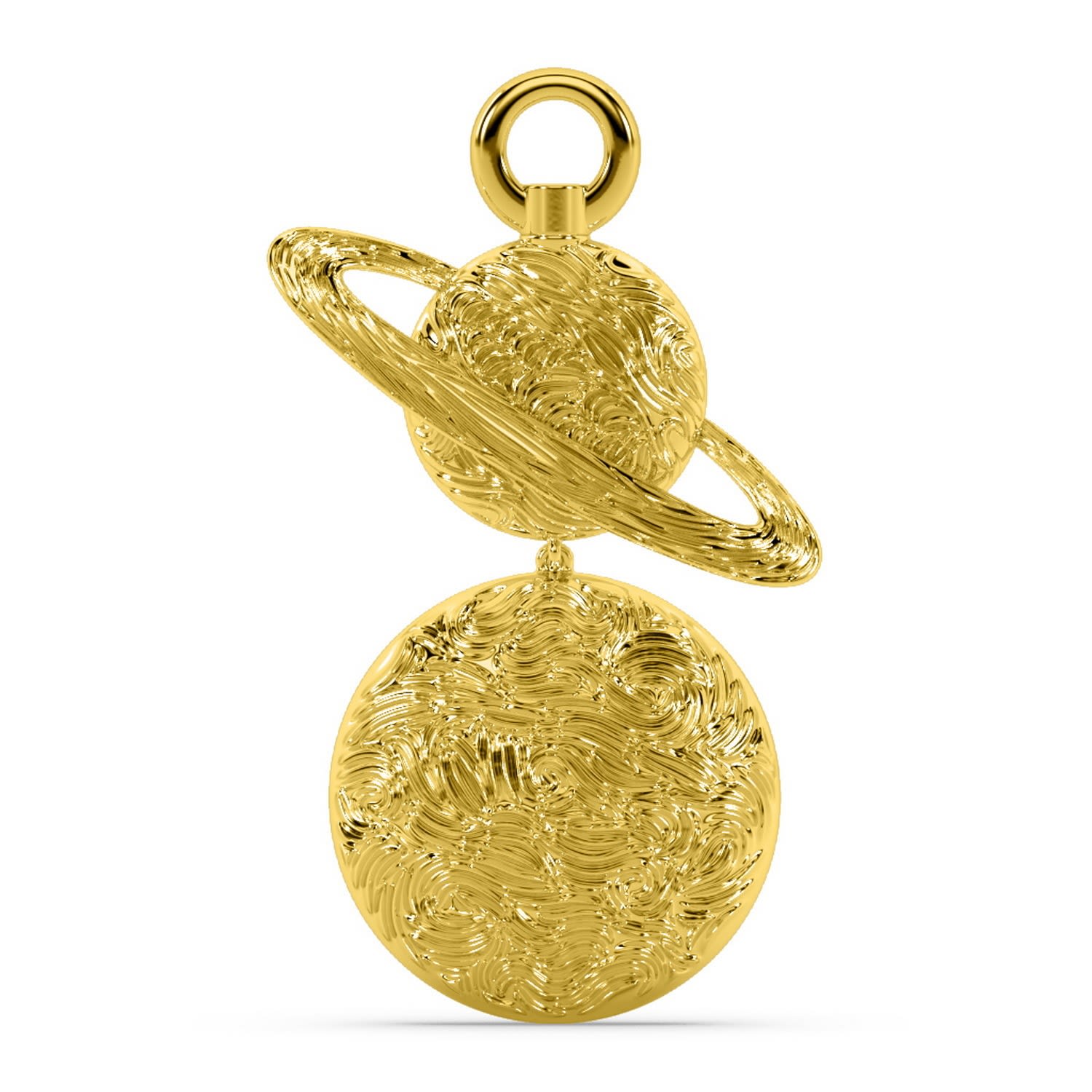 The Titan's Haze Charm - Saturn Planet Charm - Gold