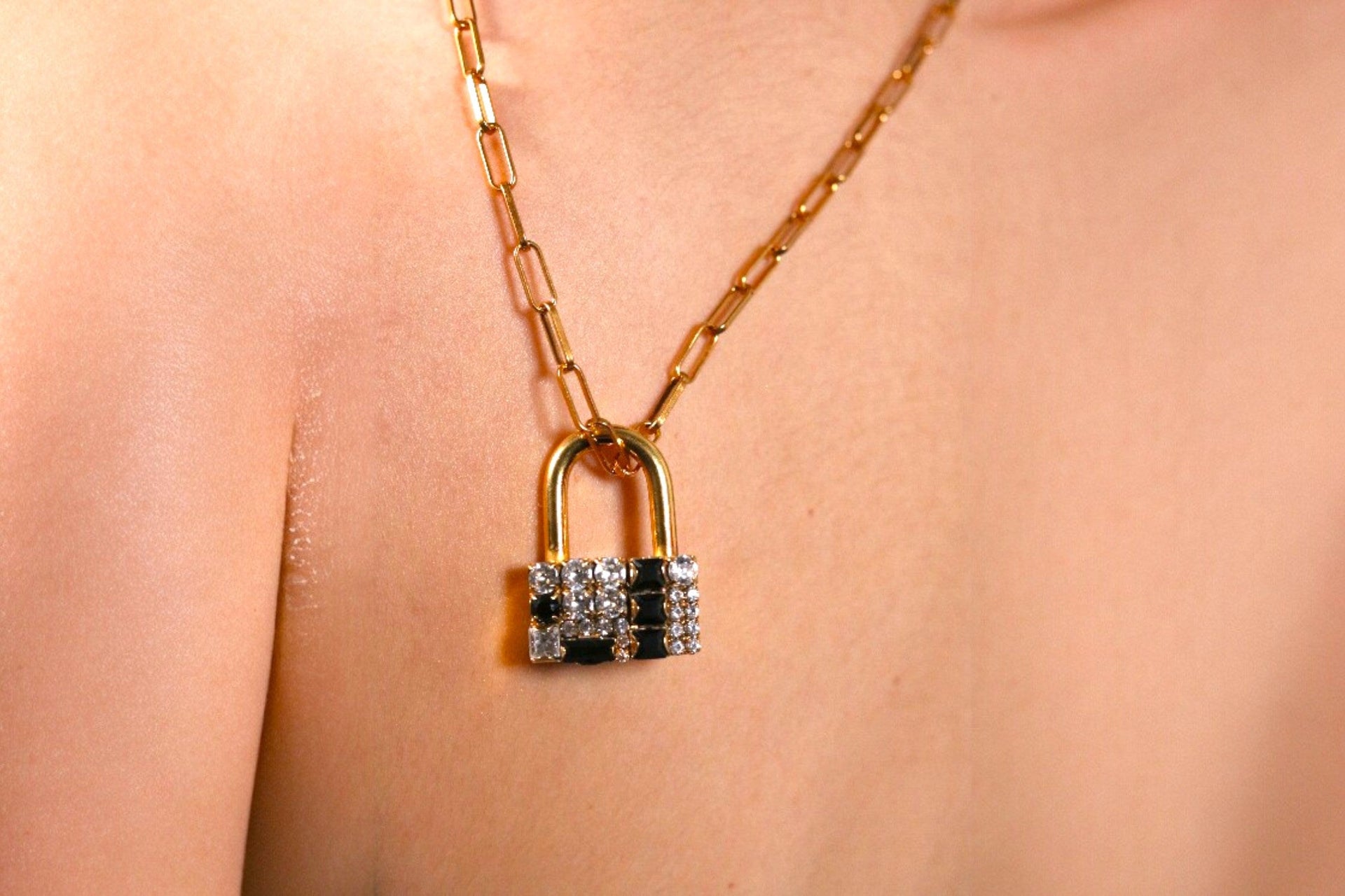 The Tweed Lock Necklace In Gold