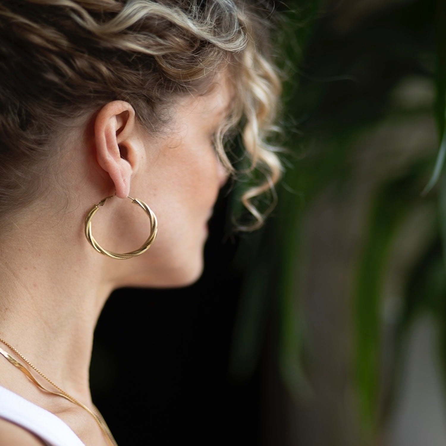 The Twisted Hoops Lightweight And Tarnish Free Gold