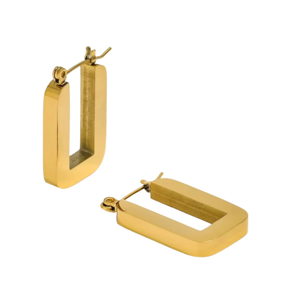 The U Gold Plated Stainless Steel Hoop Earrings