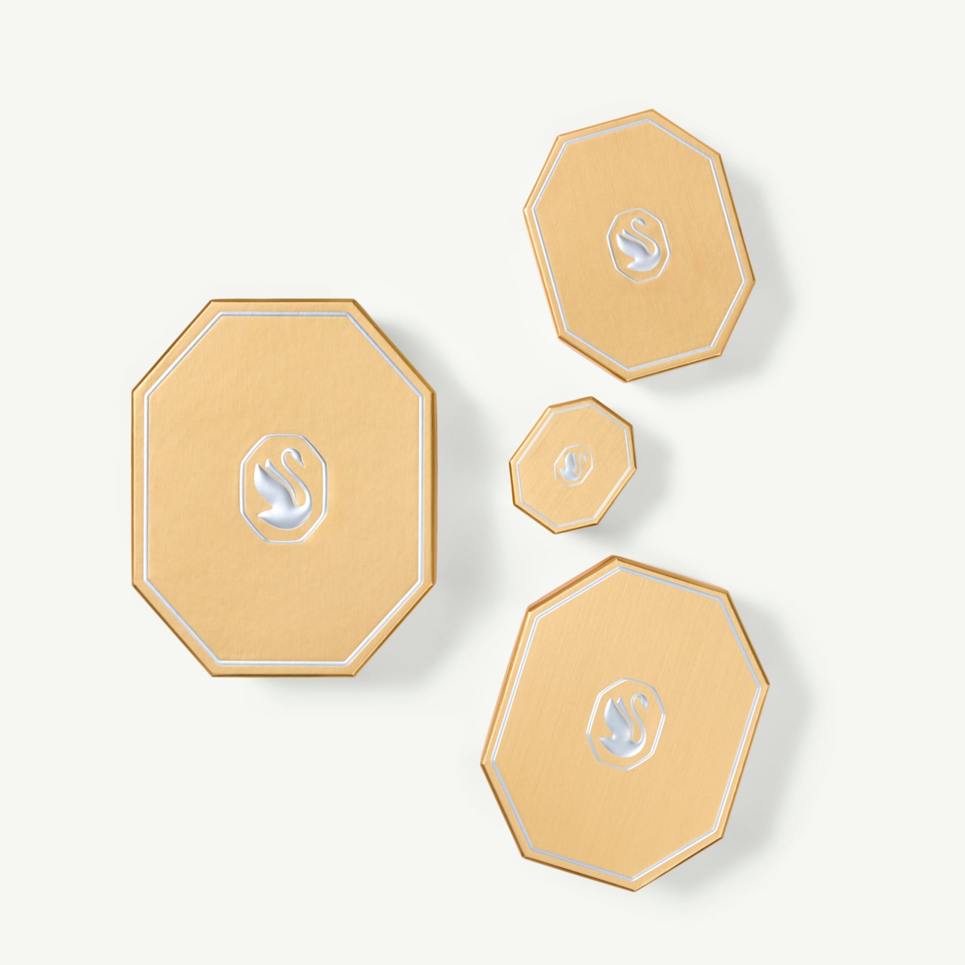 THE VIENNA COLLECTION OPEN RING FEATHER WHITE RUTHENIUM PLATED