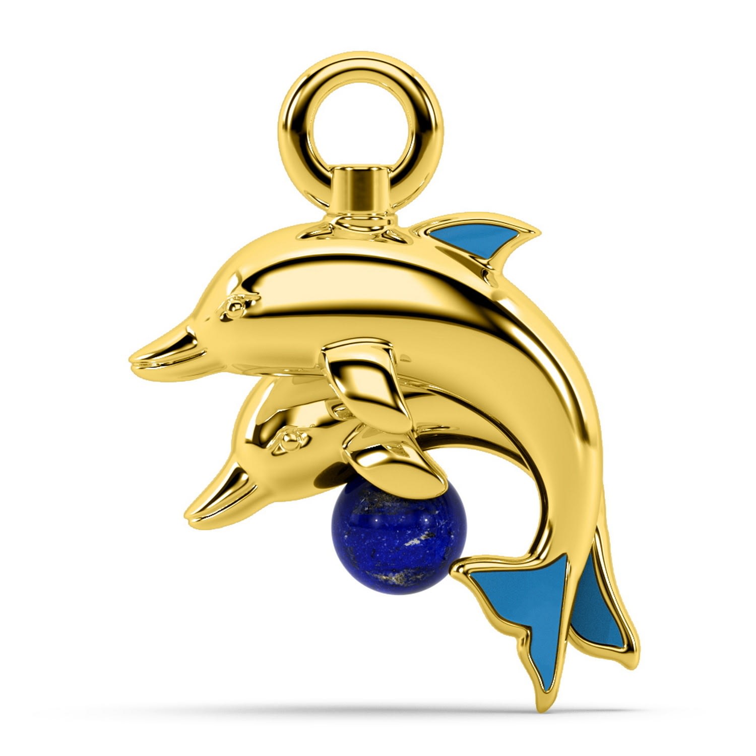 The Wave-Breaker Charm - Dolphin Charm - Gold