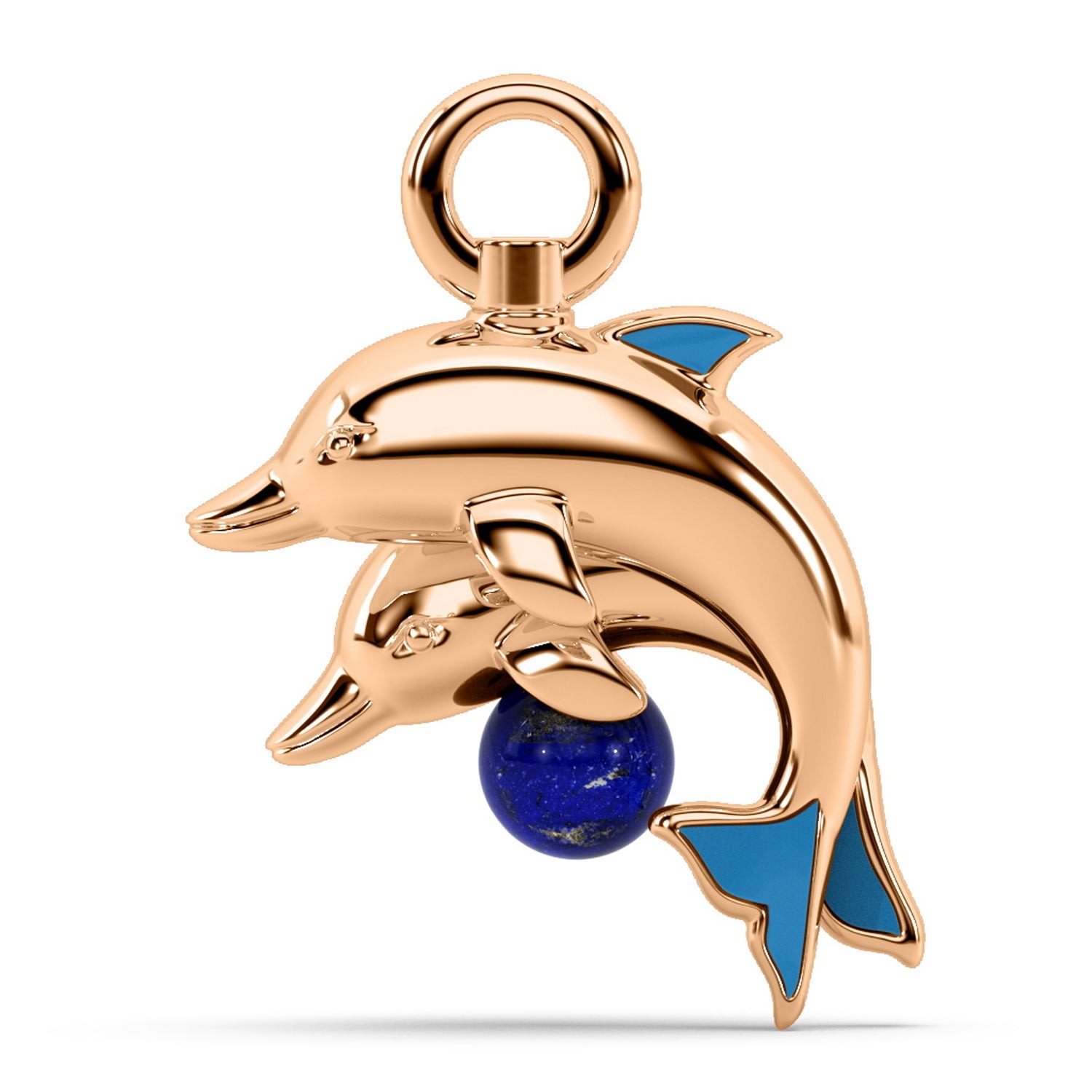 The Wave-Breaker Charm - Dolphin Charm - Rose Gold