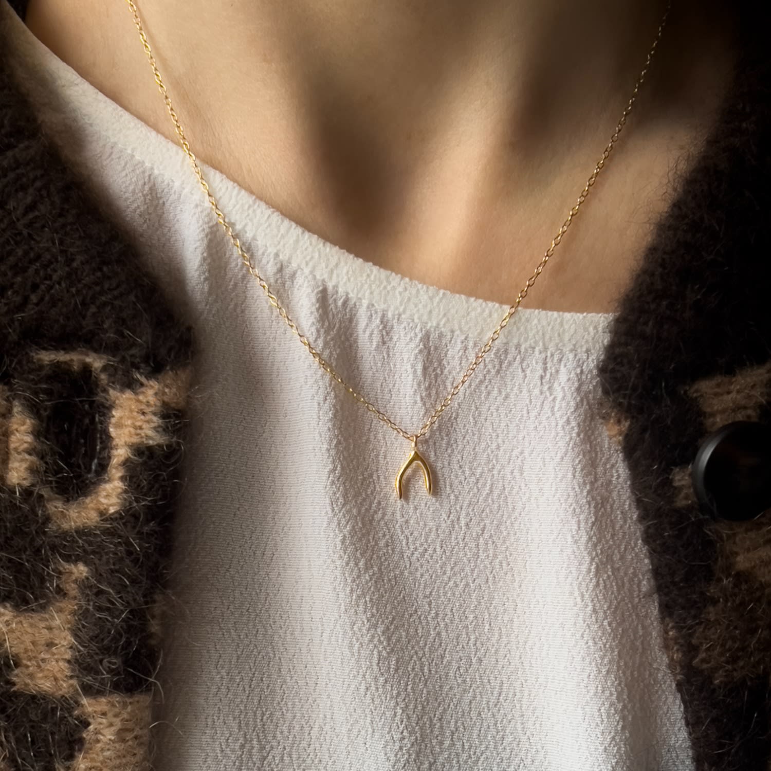 The Wishbone Gold Necklace