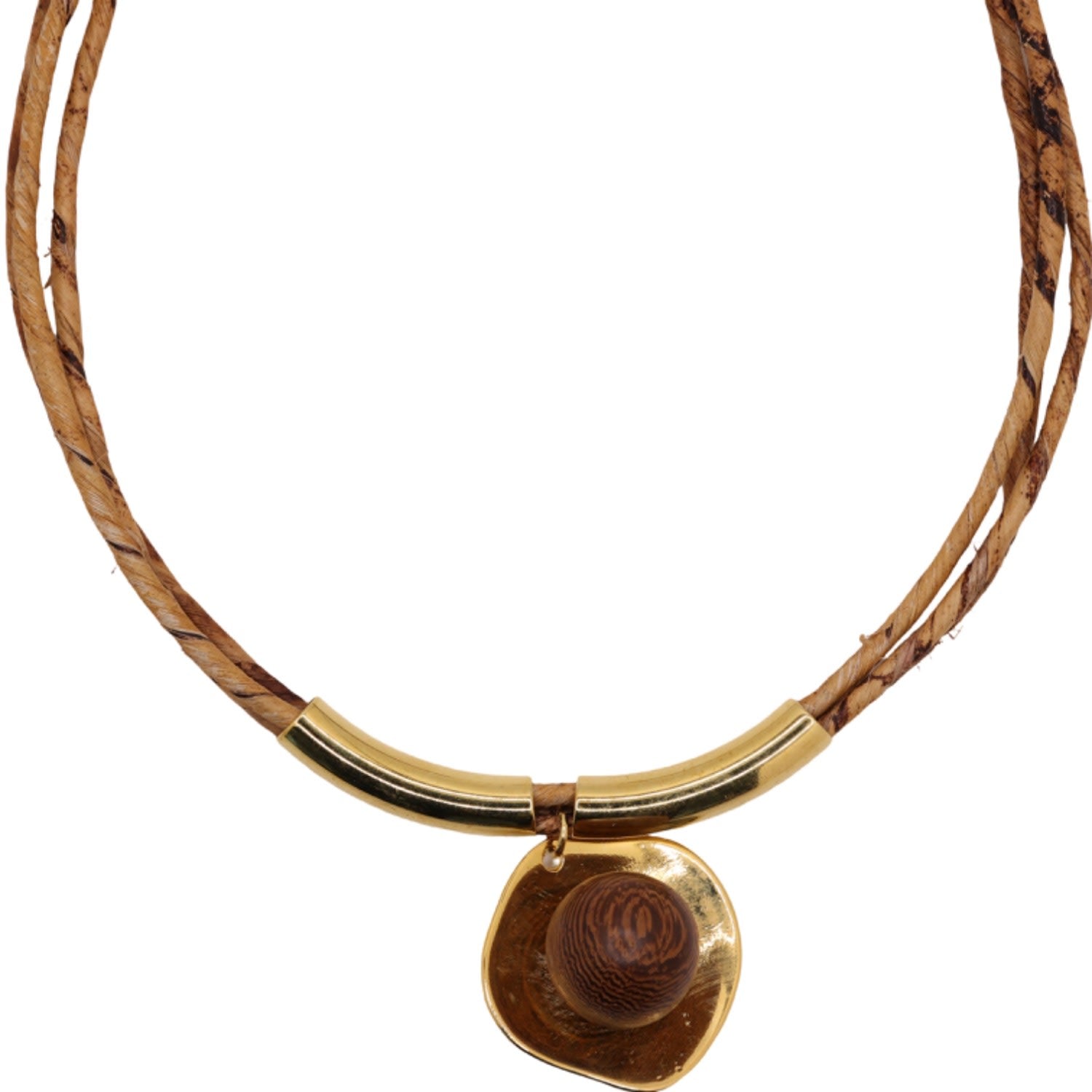 The Wooden Ball Banana Fiber Necklace