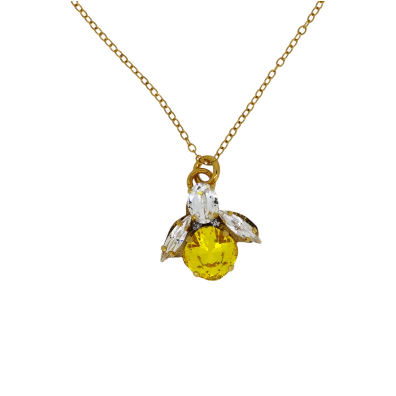 The Yellow Bee Necklace In Gold - Long
