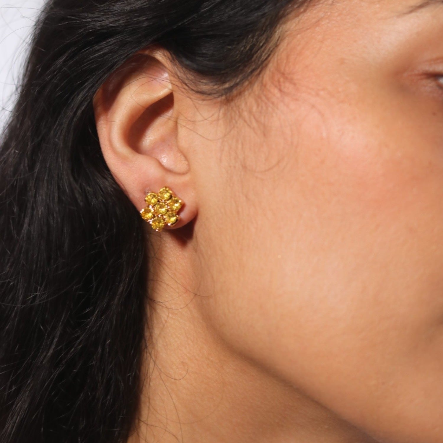 The Yellow Hive Earrings In Gold - Pierced