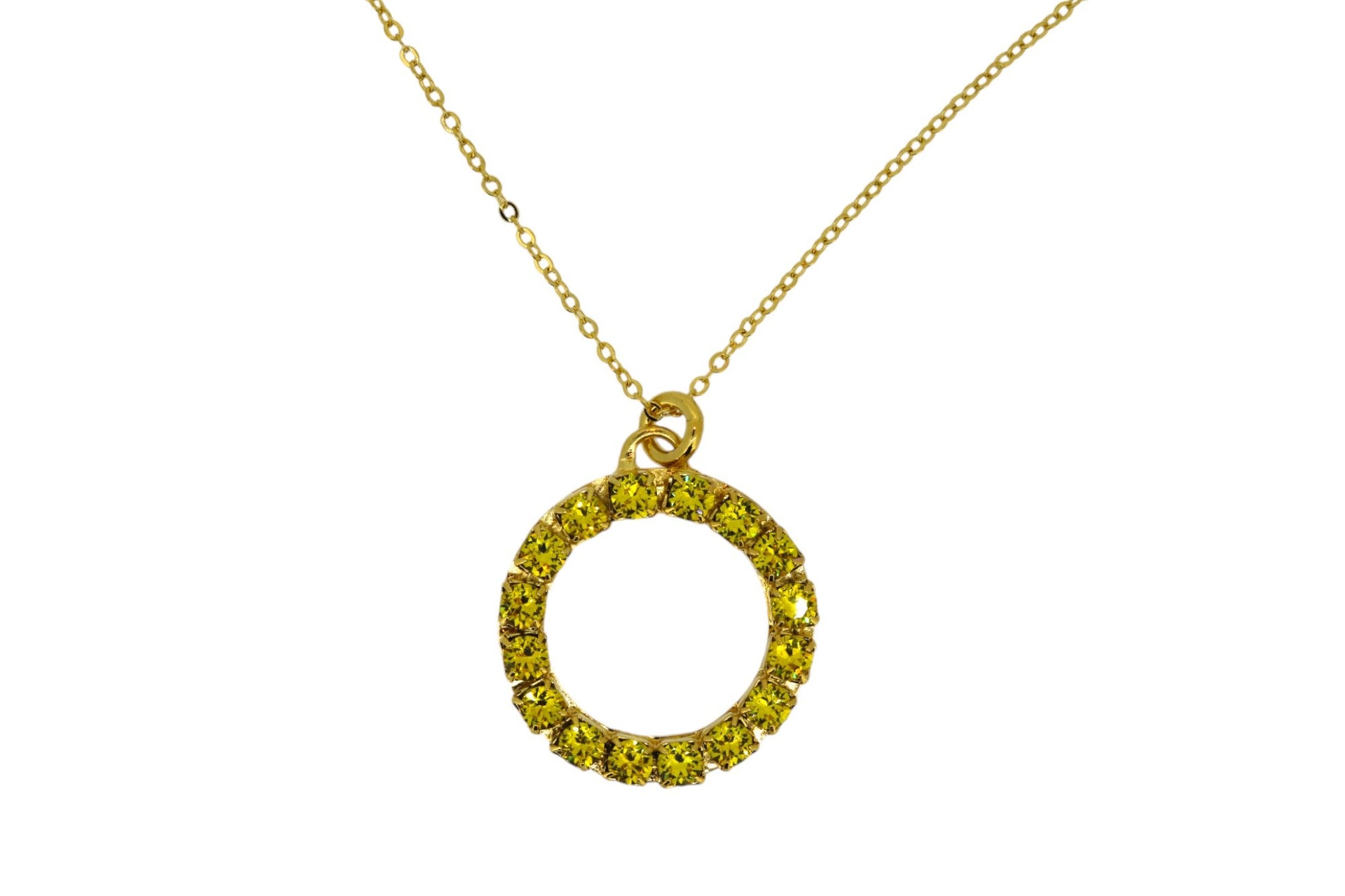 The Yellow Hoop Necklace In Gold - Long