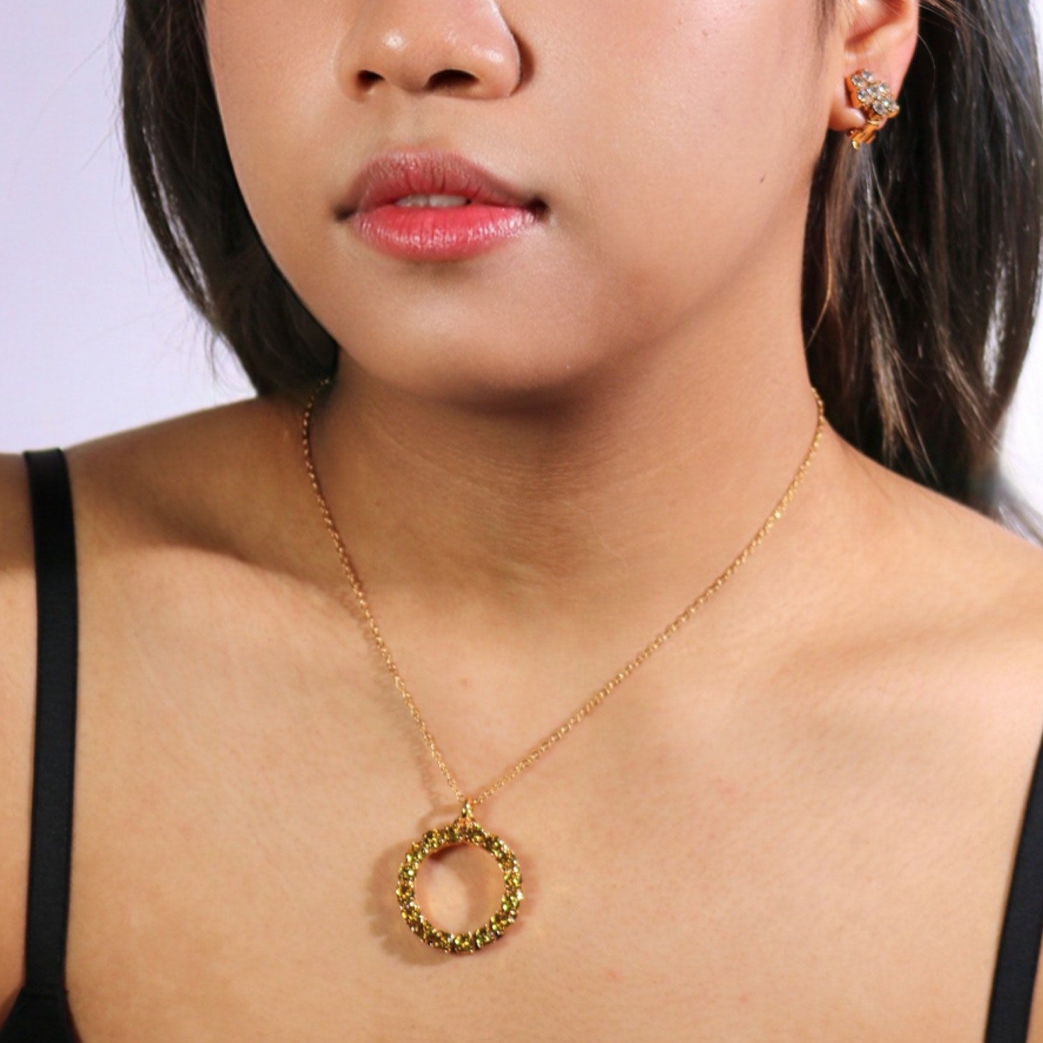 The Yellow Hoop Necklace In Gold - Short