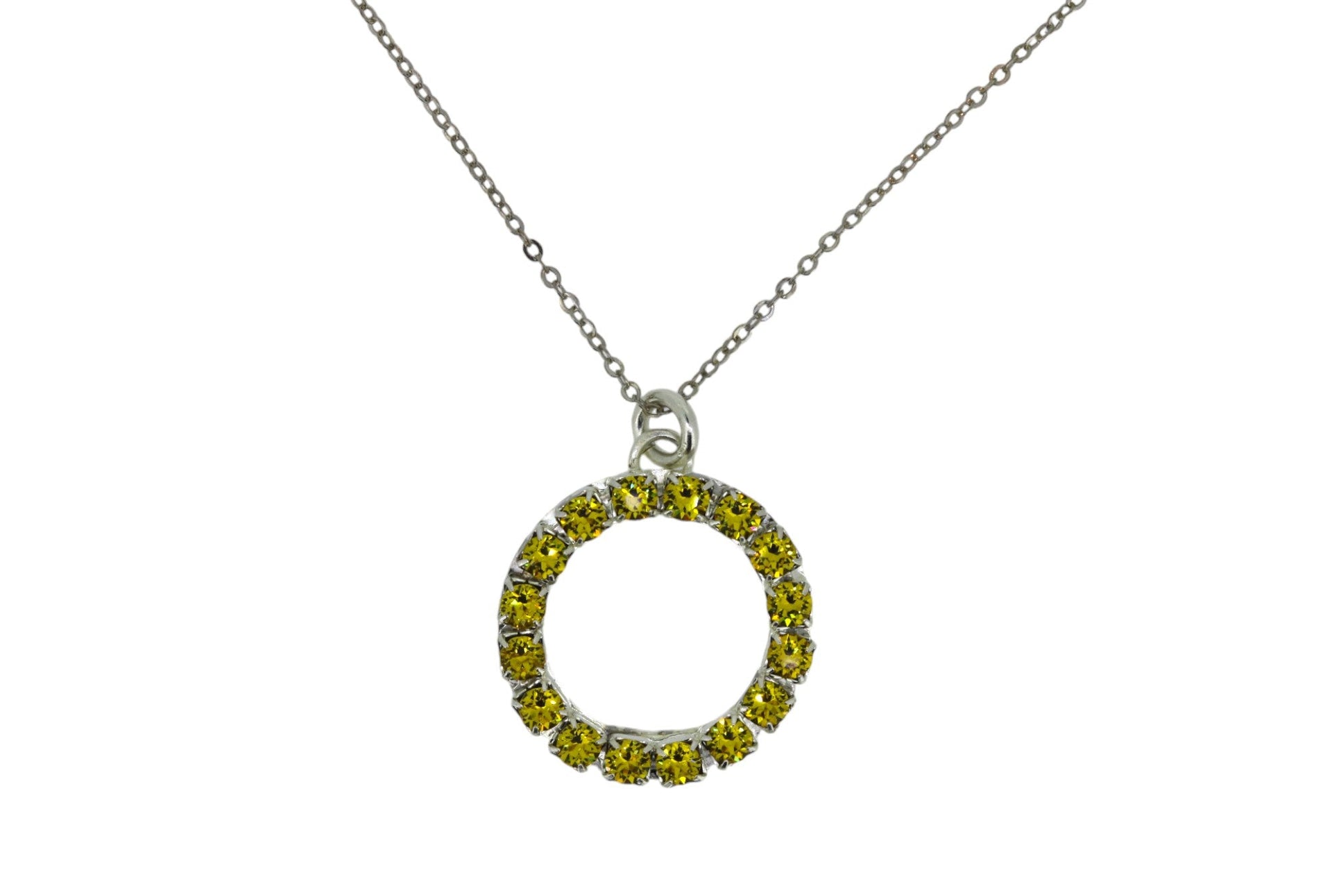 The Yellow Hoop Necklace In Platinum - Long