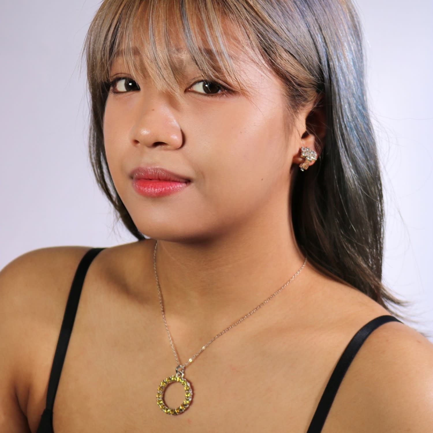 The Yellow Hoop Necklace In Platinum - Short