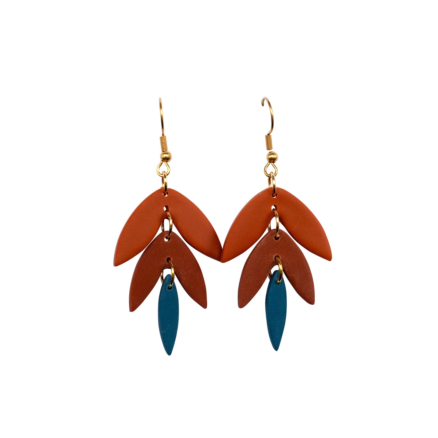 Therese Orange And Blue Tiered Earrings