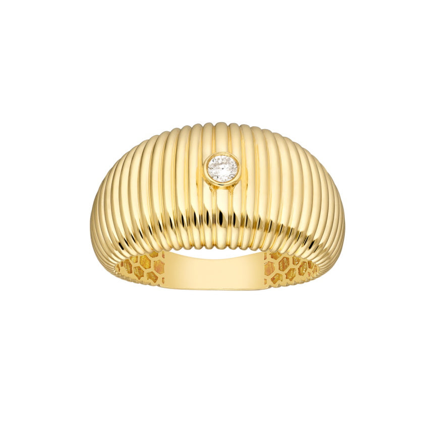 Thick Gold Ring With Diamond