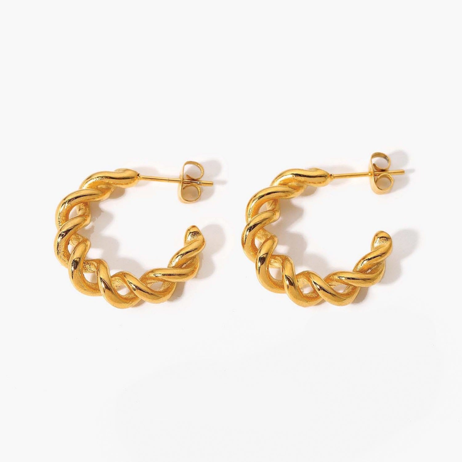 Thick Gold Twist Hoops