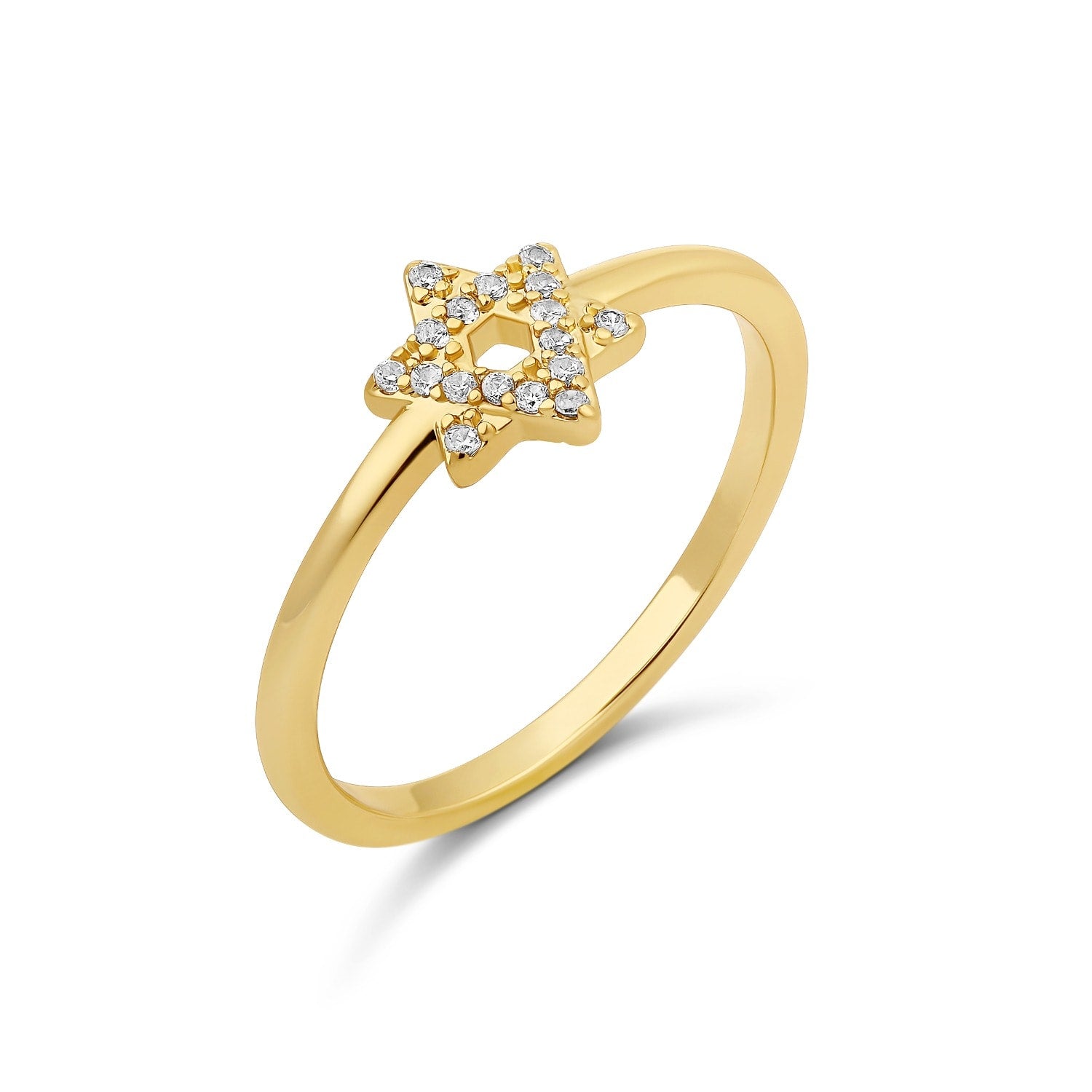 Thin Star Of David Ring - Gold