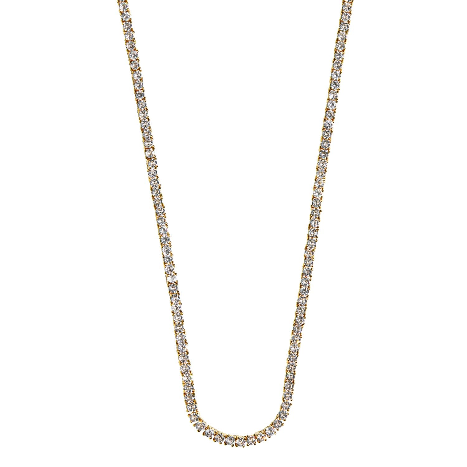 Thin Tennis Necklace 3Mm Gold