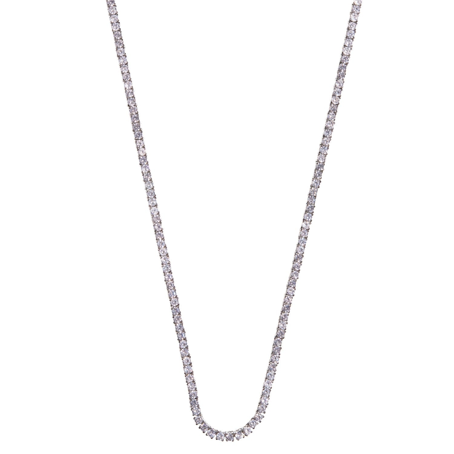Thin Tennis Necklace 3Mm Silver