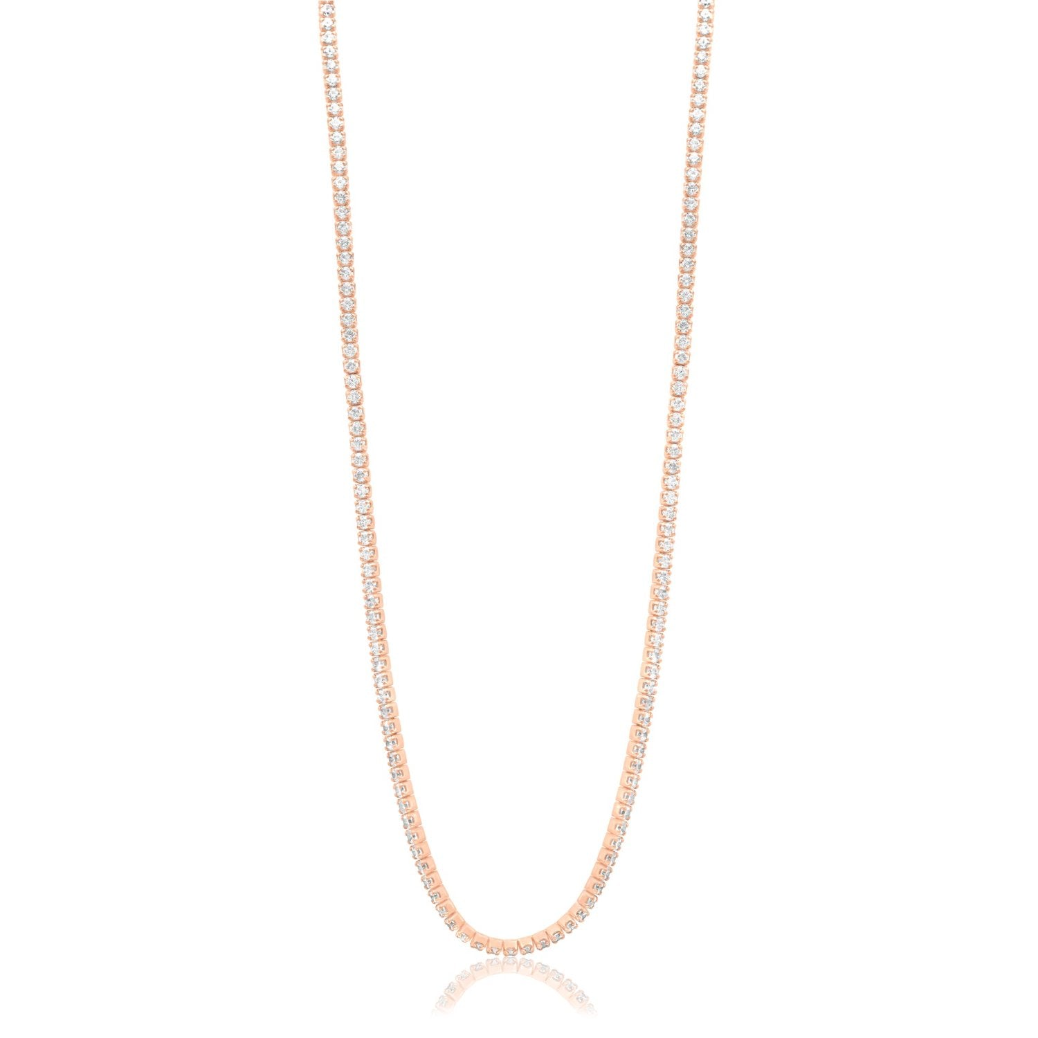 Thin Tennis Necklace - Rose