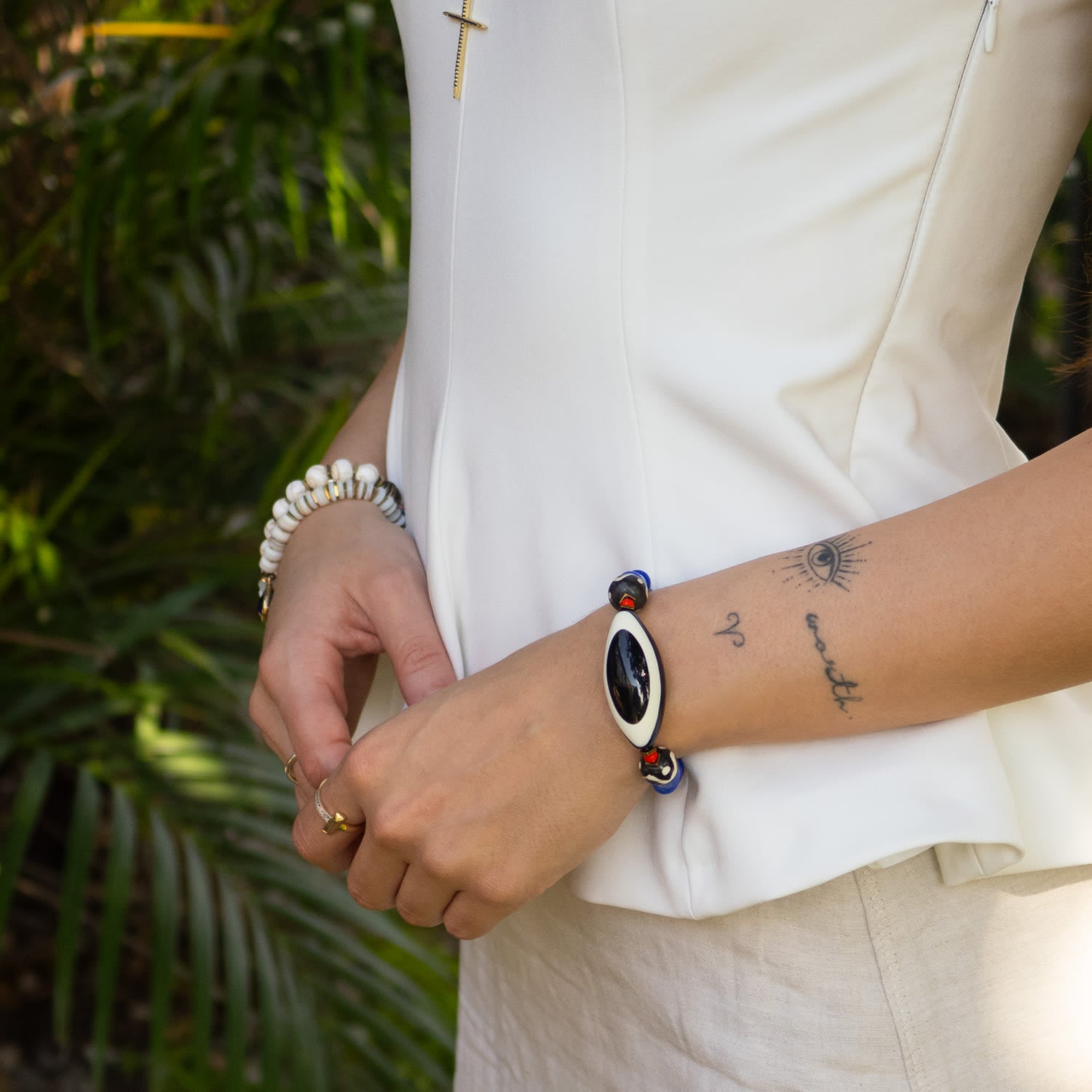 Third Eye Chunky Blue Tibetan Beaded Bracelet - Blue