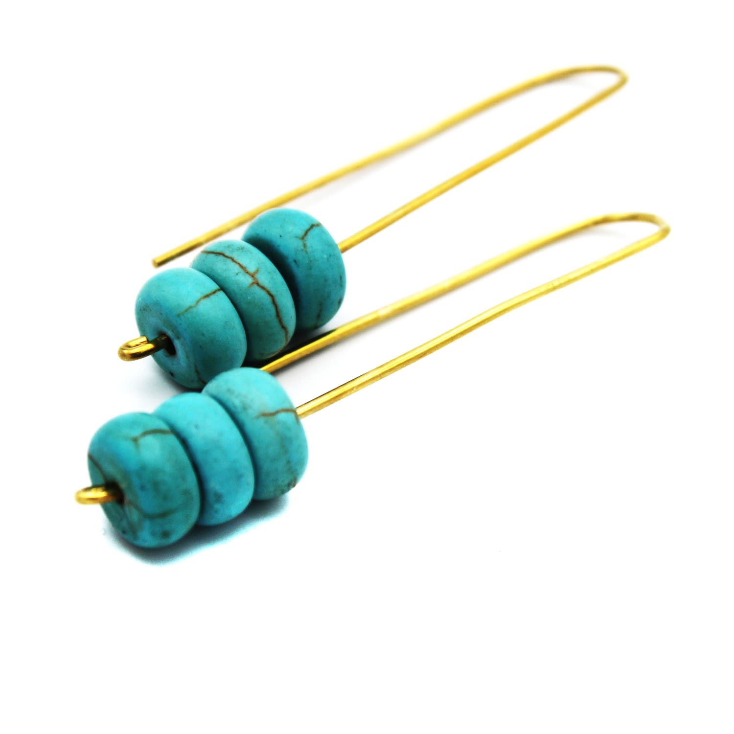 Three Beaded Turquoise Earrings